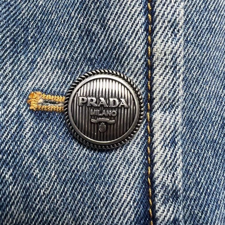 Prada PRADA Distressed Cropped Denim Jacket Size US M / EU 48-50 / 2 - 5 Thumbnail