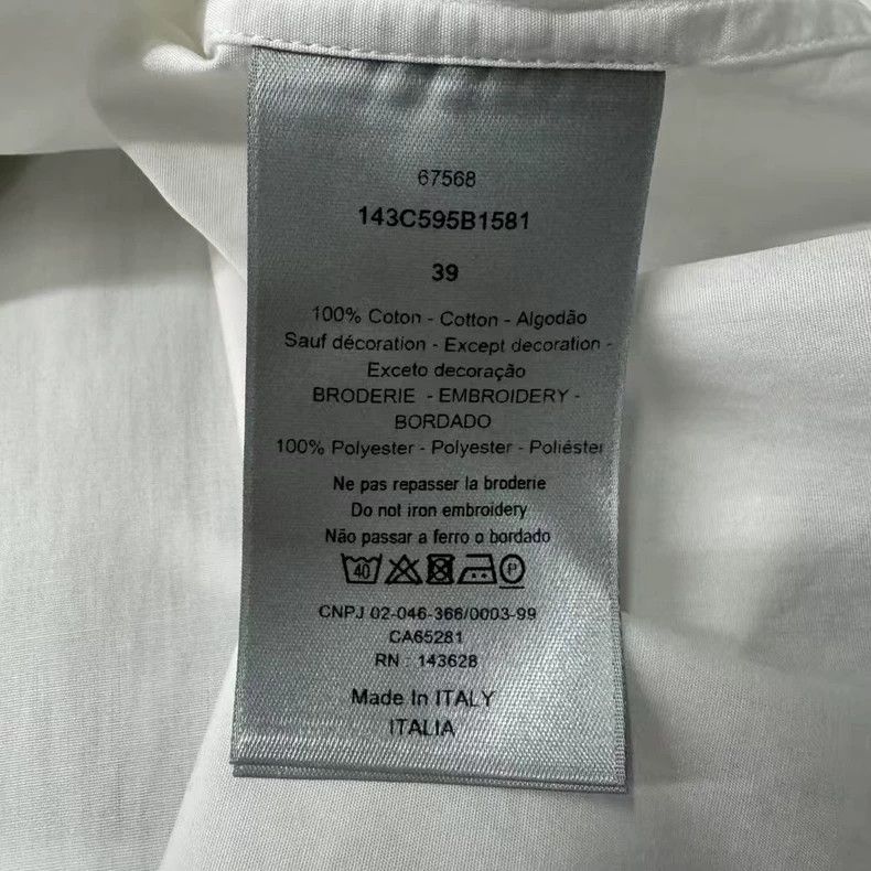 Dior Dior White Logo Embroidered Shirt Size US M / EU 48-50 / 2 - 4 Thumbnail