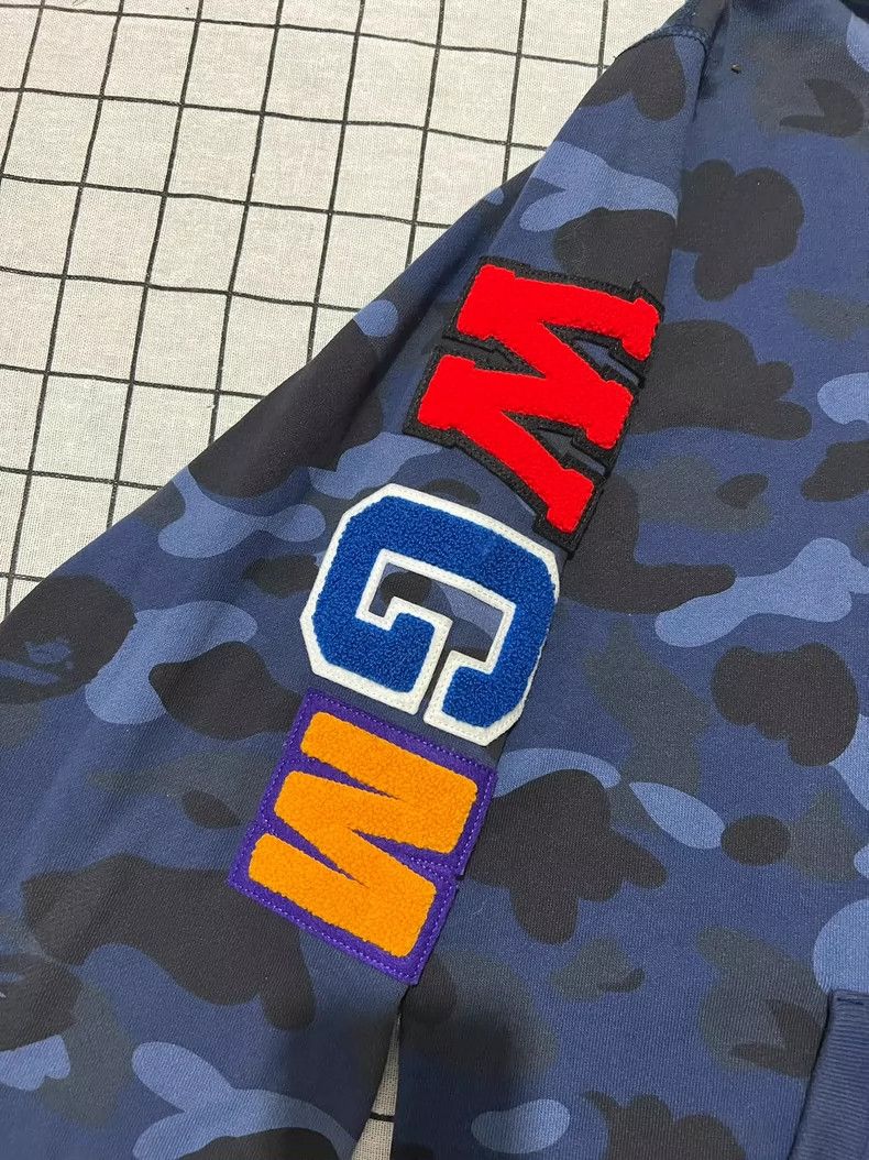 Bape BAPE Blue Camo Shark Hoodie Jacket Size US XL / EU 56 / 4 - 4 Thumbnail
