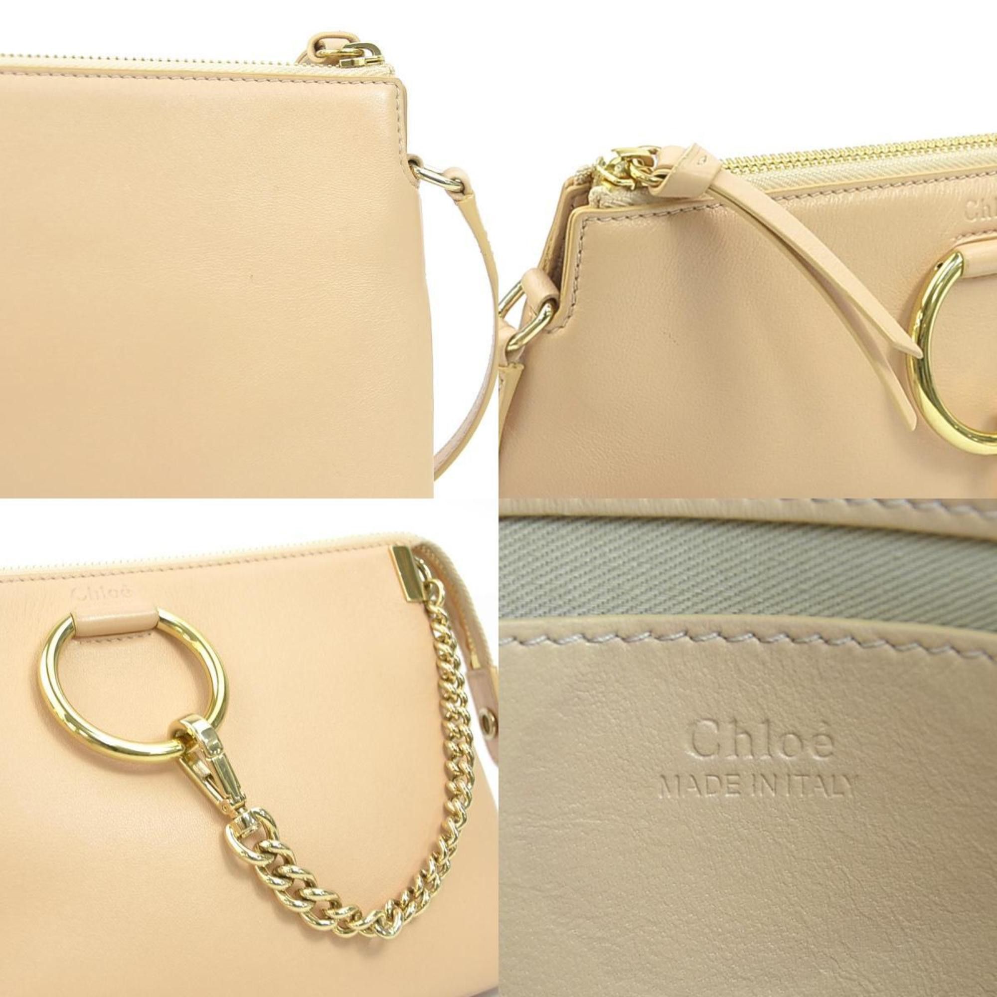 Chloe Chloé Chloe FAYE Shoulder Bag in Pink Beige and Gold Leather, Women's, e60633r Size ONE SIZE - 4 Thumbnail