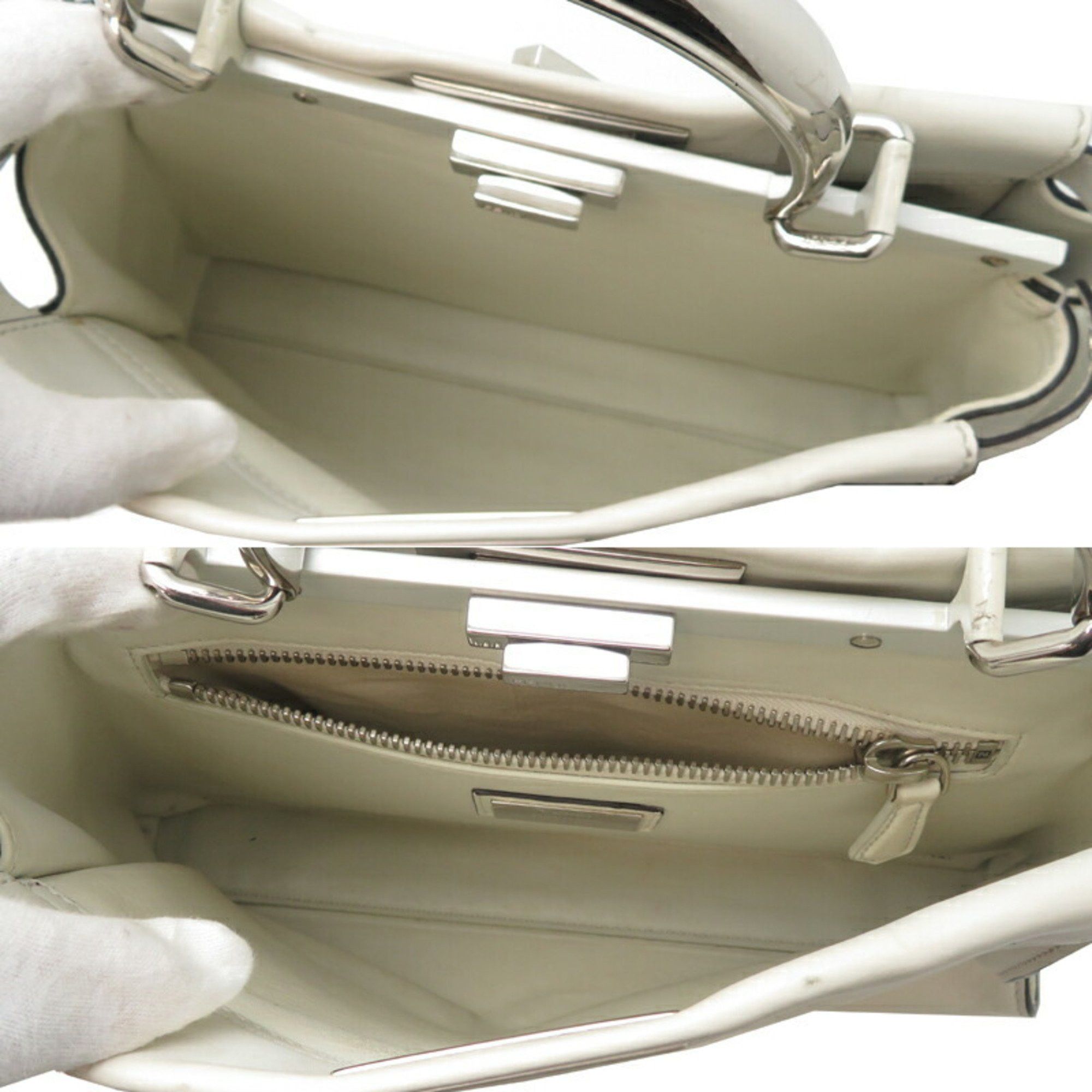 Fendi Fendi Peekaboo Medium Women's Handbag 8BN290 Leather White Size ONE SIZE - 6 Thumbnail