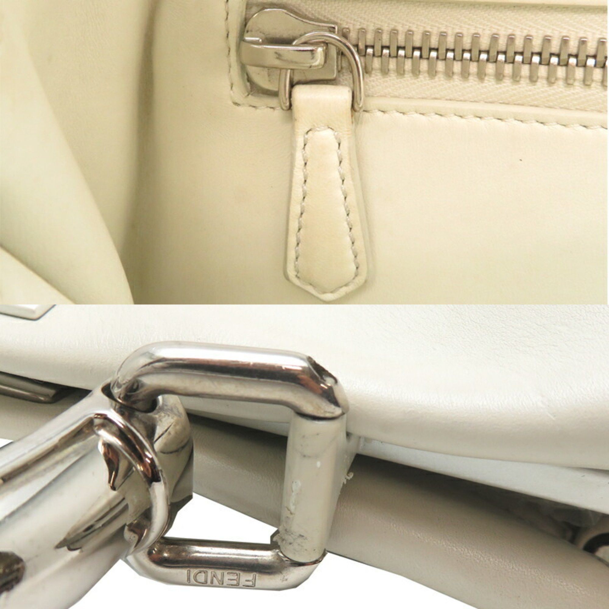 Fendi Fendi Peekaboo Medium Women's Handbag 8BN290 Leather White Size ONE SIZE - 10 Thumbnail