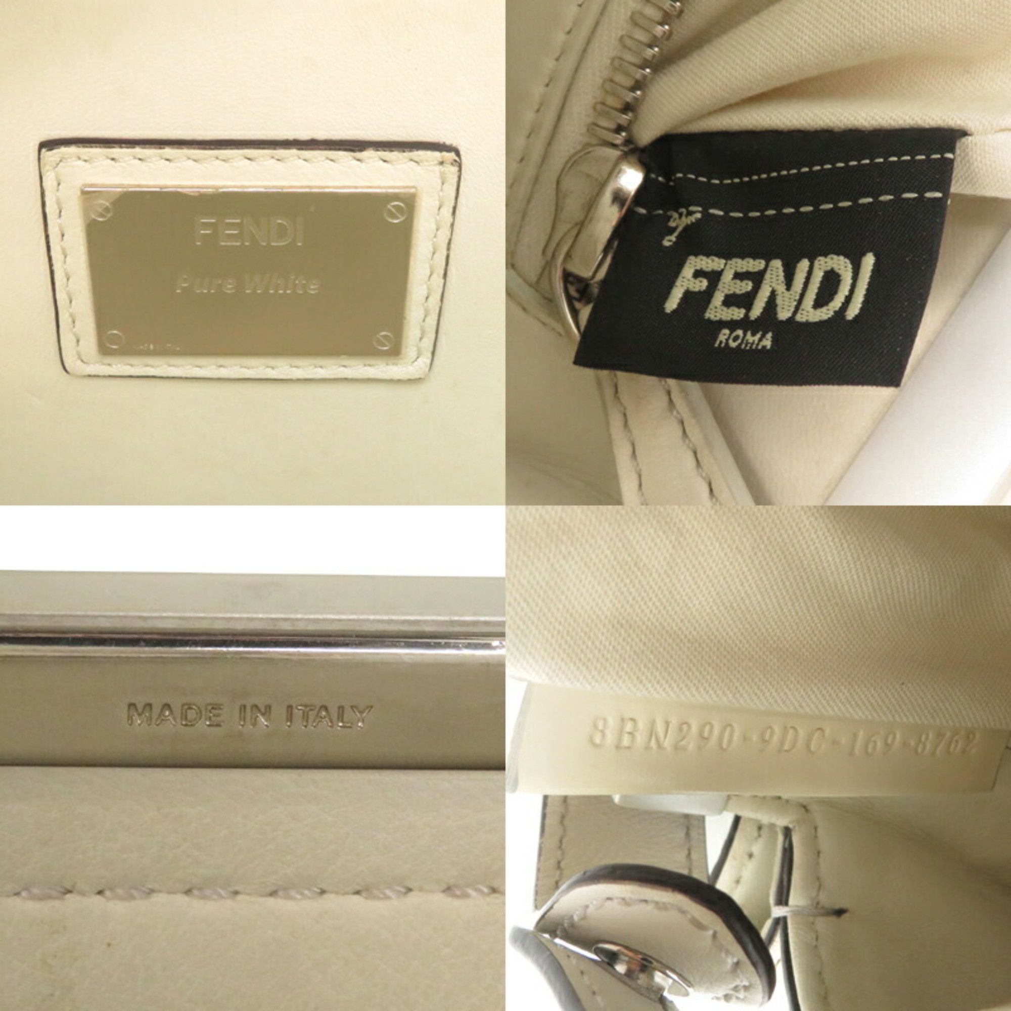 Fendi Fendi Peekaboo Medium Women's Handbag 8BN290 Leather White Size ONE SIZE - 7 Thumbnail