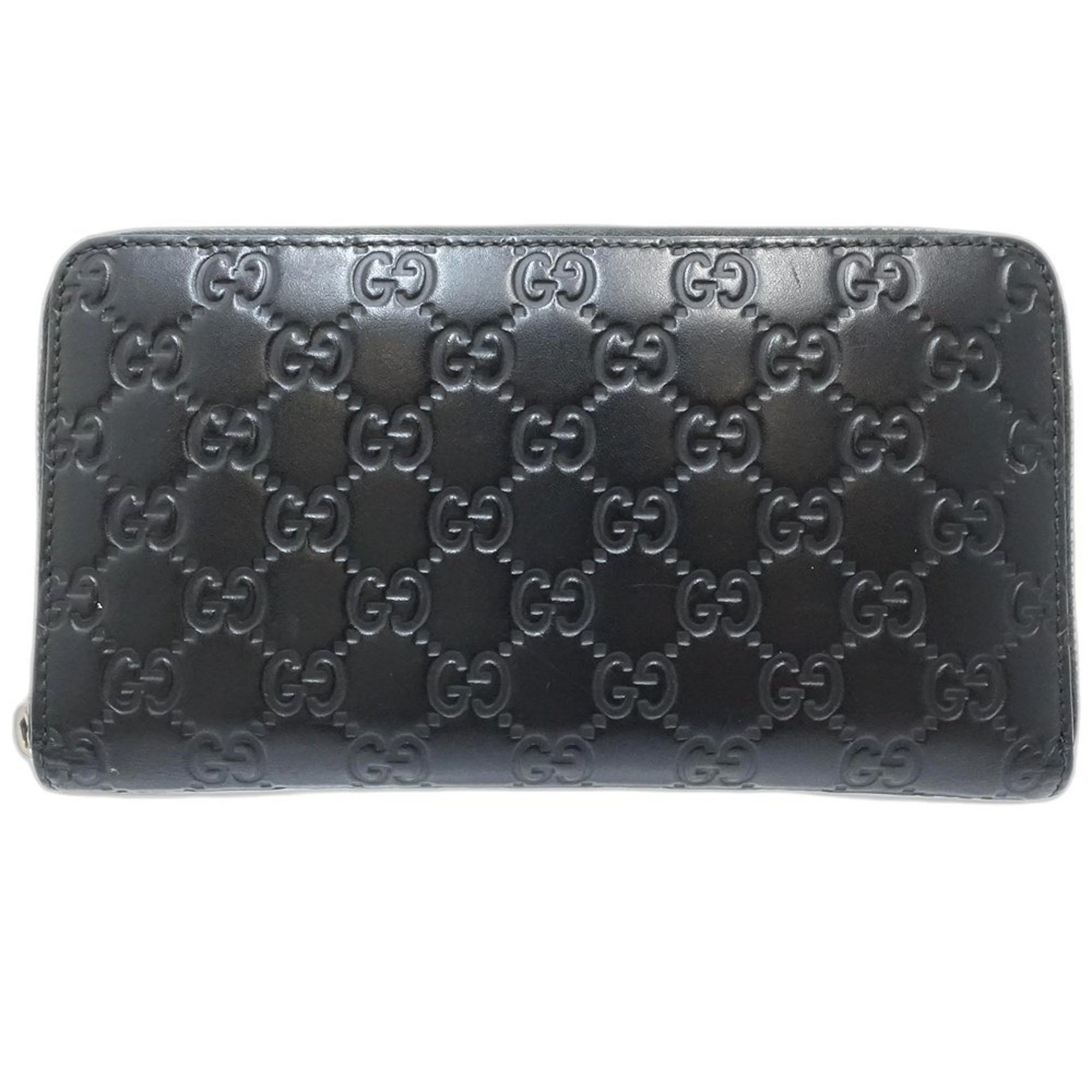 Gucci GUCCI Micro Guccissima Zippy Organizer Long Wallet, Black Leather, 233194, 181556 Size ONE SIZE - 10 Thumbnail