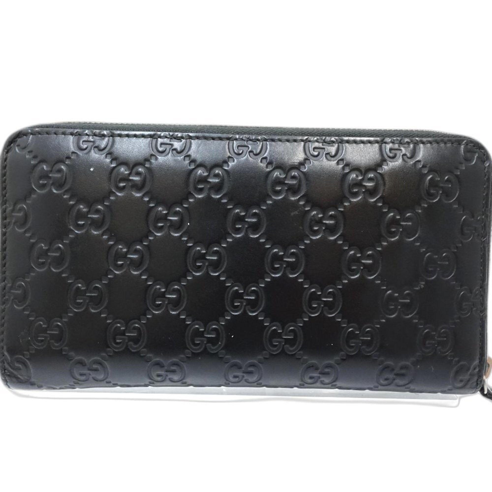 Gucci GUCCI Micro Guccissima Zippy Organizer Long Wallet, Black Leather, 233194, 181556 Size ONE SIZE - 3 Thumbnail