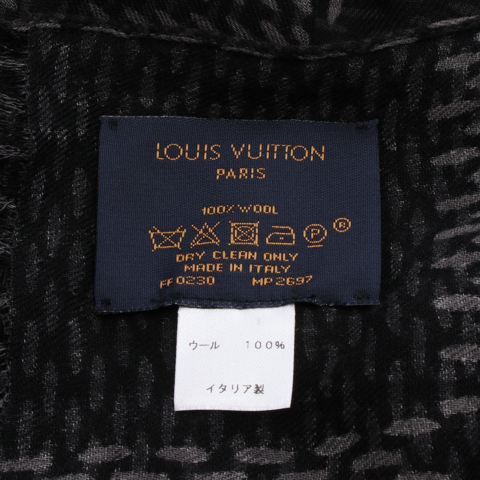 Louis Vuitton Louis Vuitton Louis Vuitton × NIGO Etole Damier Giant Wave Monogram Wool Stole Canvas Shawl MP2697 Size ONE SIZE - 2 Thumbnail