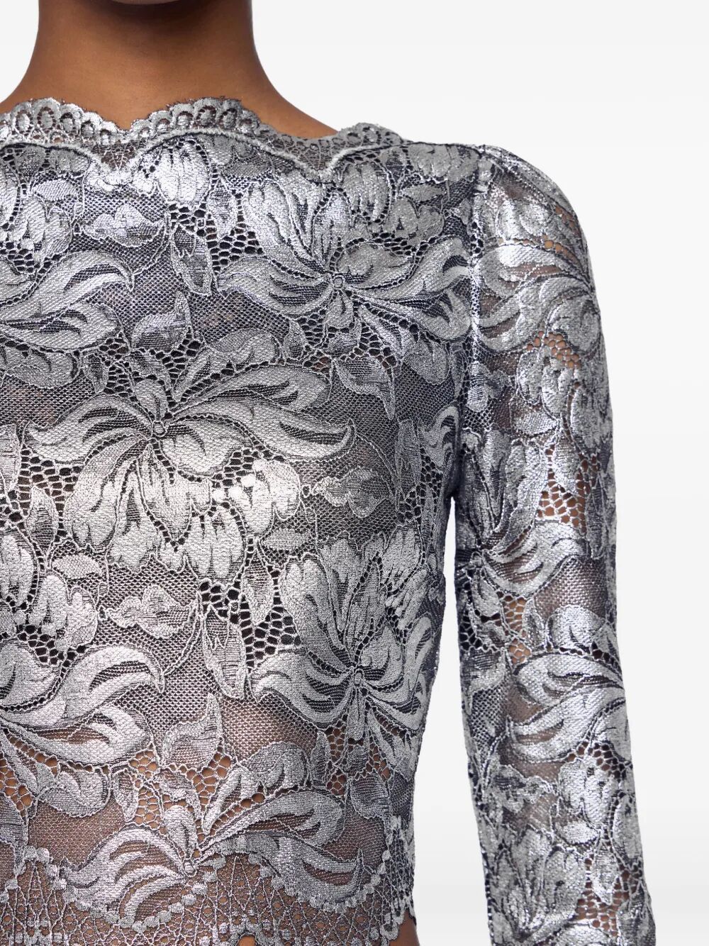 Paco Rabanne CROPPED LONG SLEEVES LACE TOP Size M / US 6-8 / IT 42-44 - 7 Thumbnail