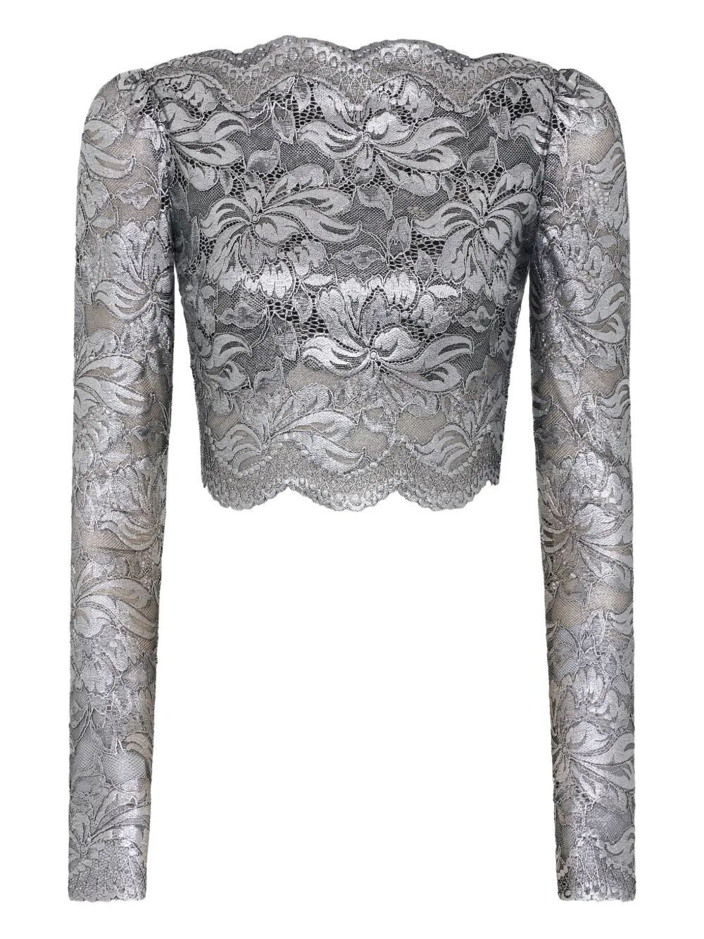 Paco Rabanne CROPPED LONG SLEEVES LACE TOP Size M / US 6-8 / IT 42-44 - 4 Thumbnail