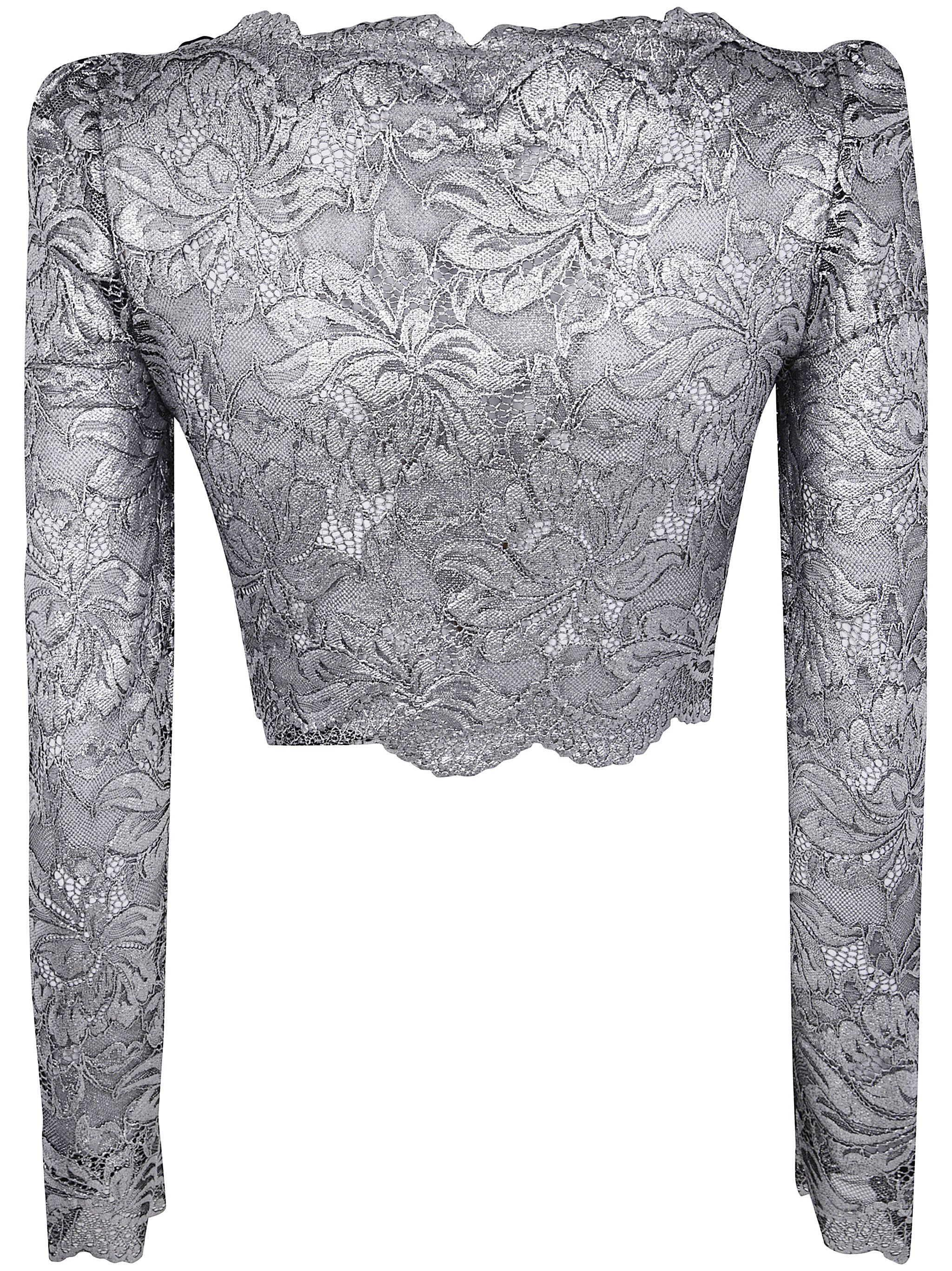 Paco Rabanne CROPPED LONG SLEEVES LACE TOP Size M / US 6-8 / IT 42-44 - 2 Thumbnail