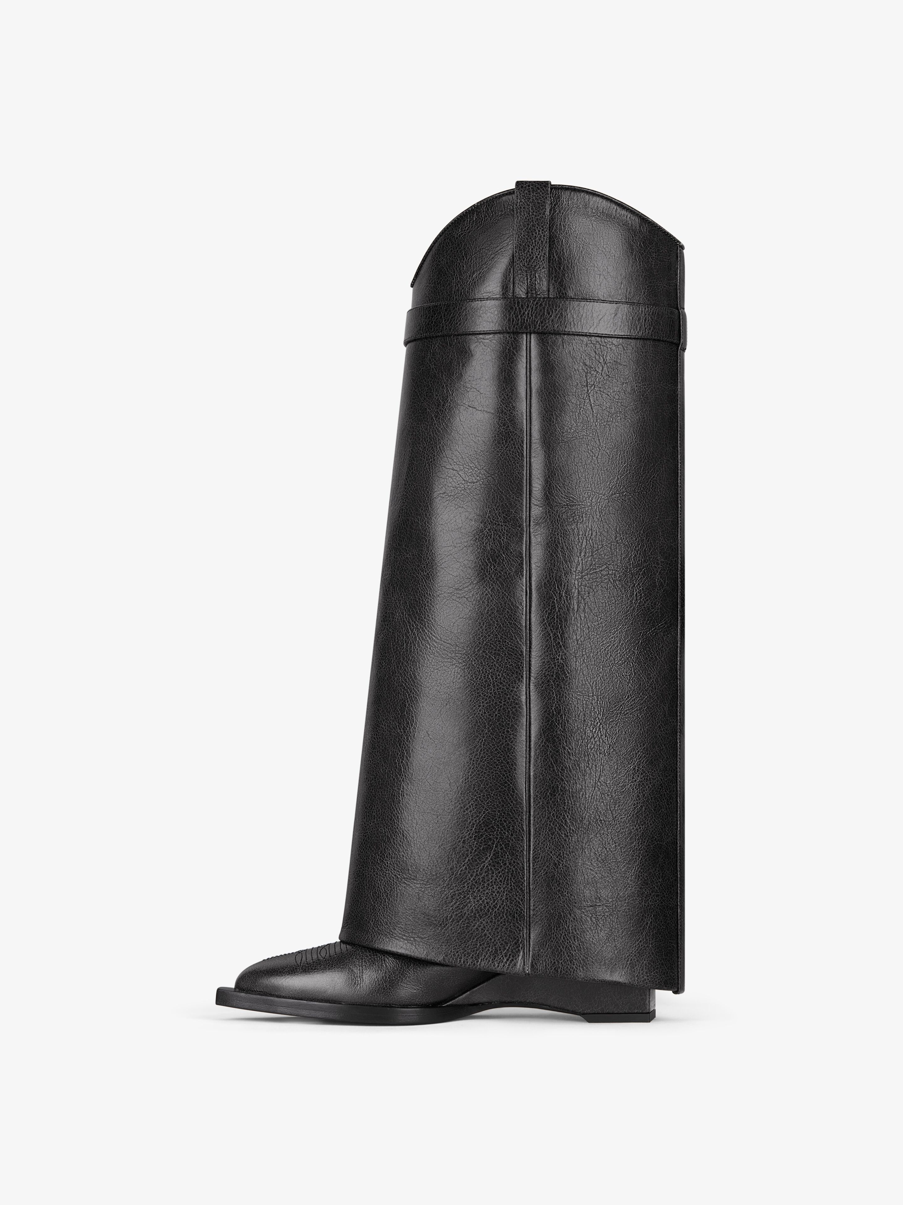 Givenchy SHARK LOCK COWBOY BOOTS IN AGED LEATHER Size US 12 / IT 42 - 4 Thumbnail