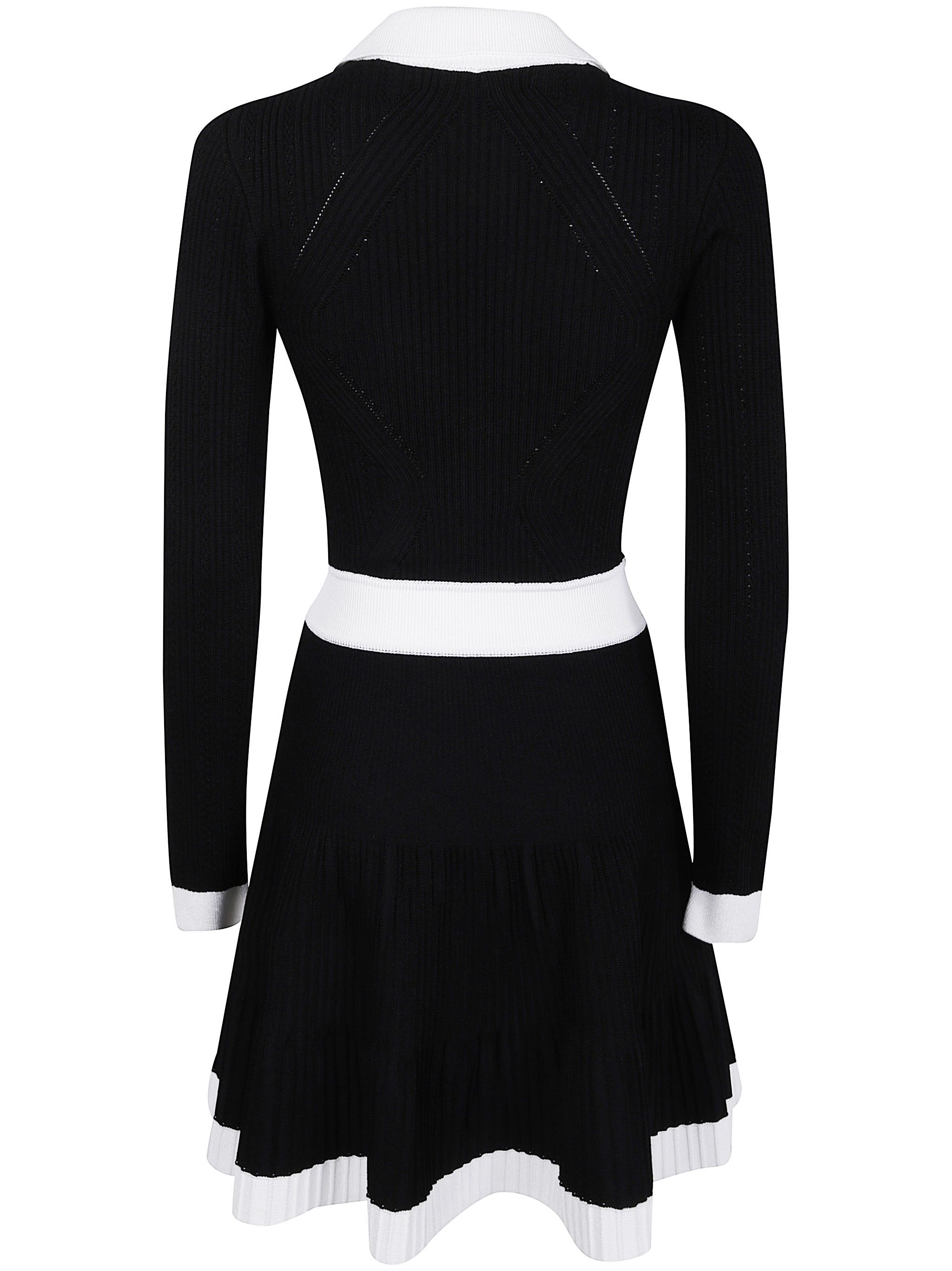 Balmain LONG SLEEVES V-NECK FLARE KNIT DRESS Size M / US 6-8 / IT 42-44 - 7 Thumbnail