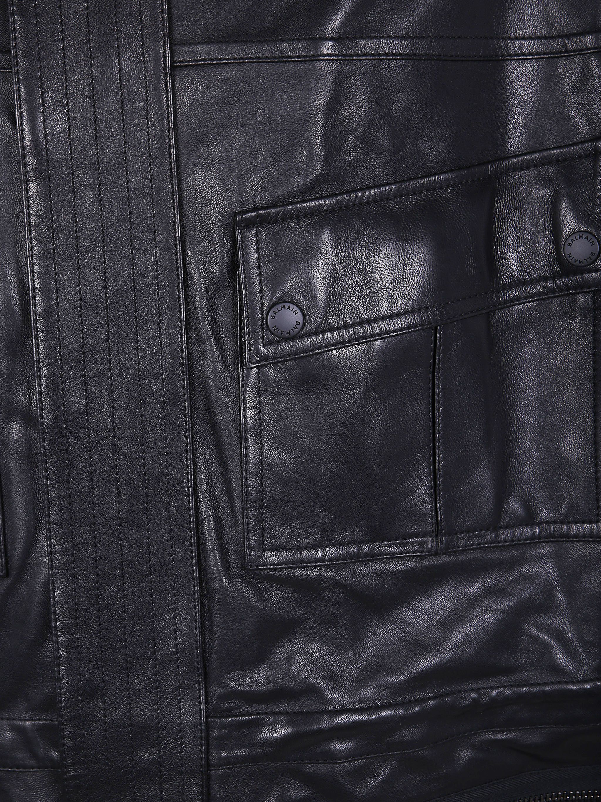 Balmain LAMBSKIN LEATHER MID LENGTH PARKA Size US M / EU 48-50 / 2 - 3 Thumbnail