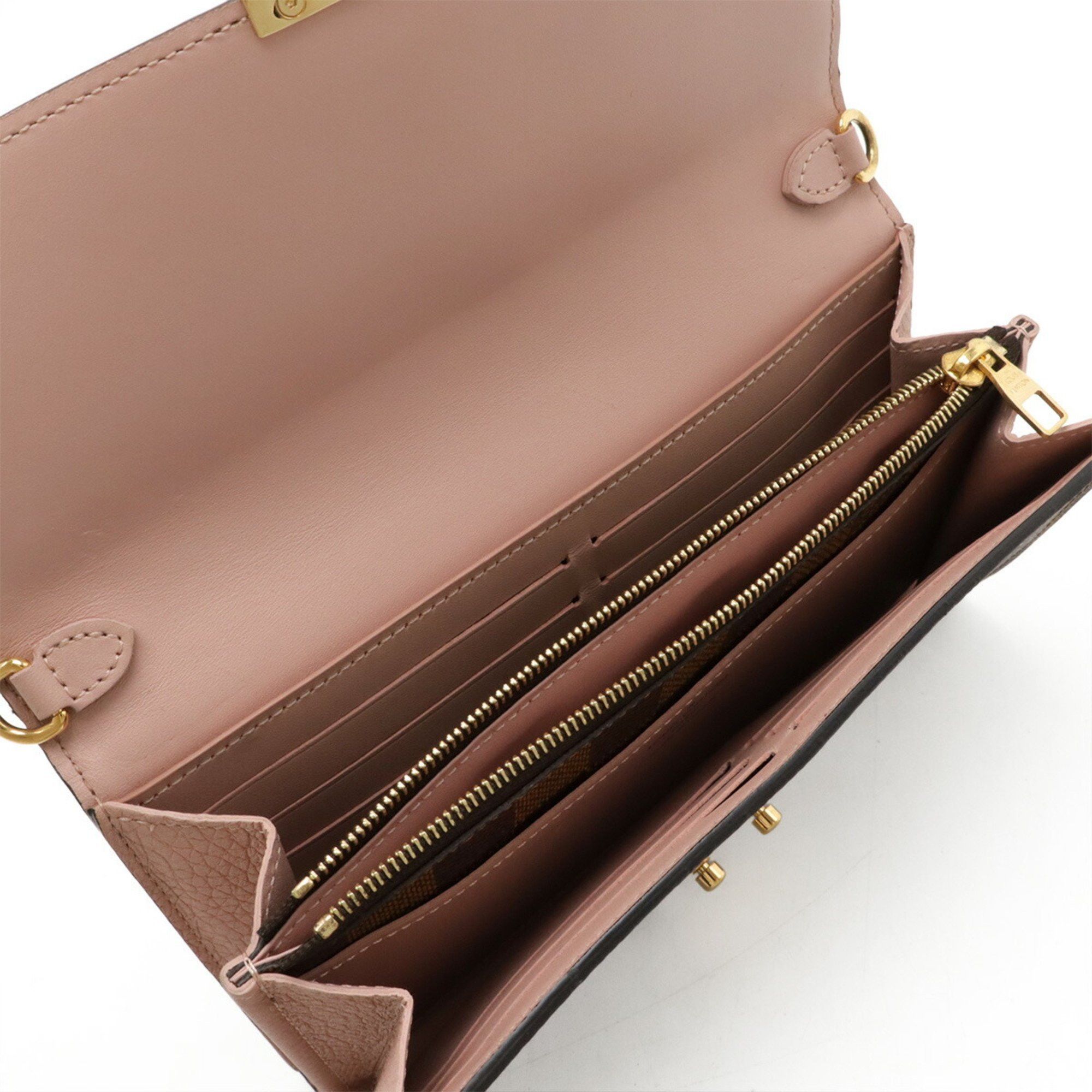Louis Vuitton LOUIS VUITTON Damier Portefeuille Croisette Chain Wallet Shoulder Bag Clutch Rose Ballerine N61273 Size ONE SIZE - 7 Thumbnail