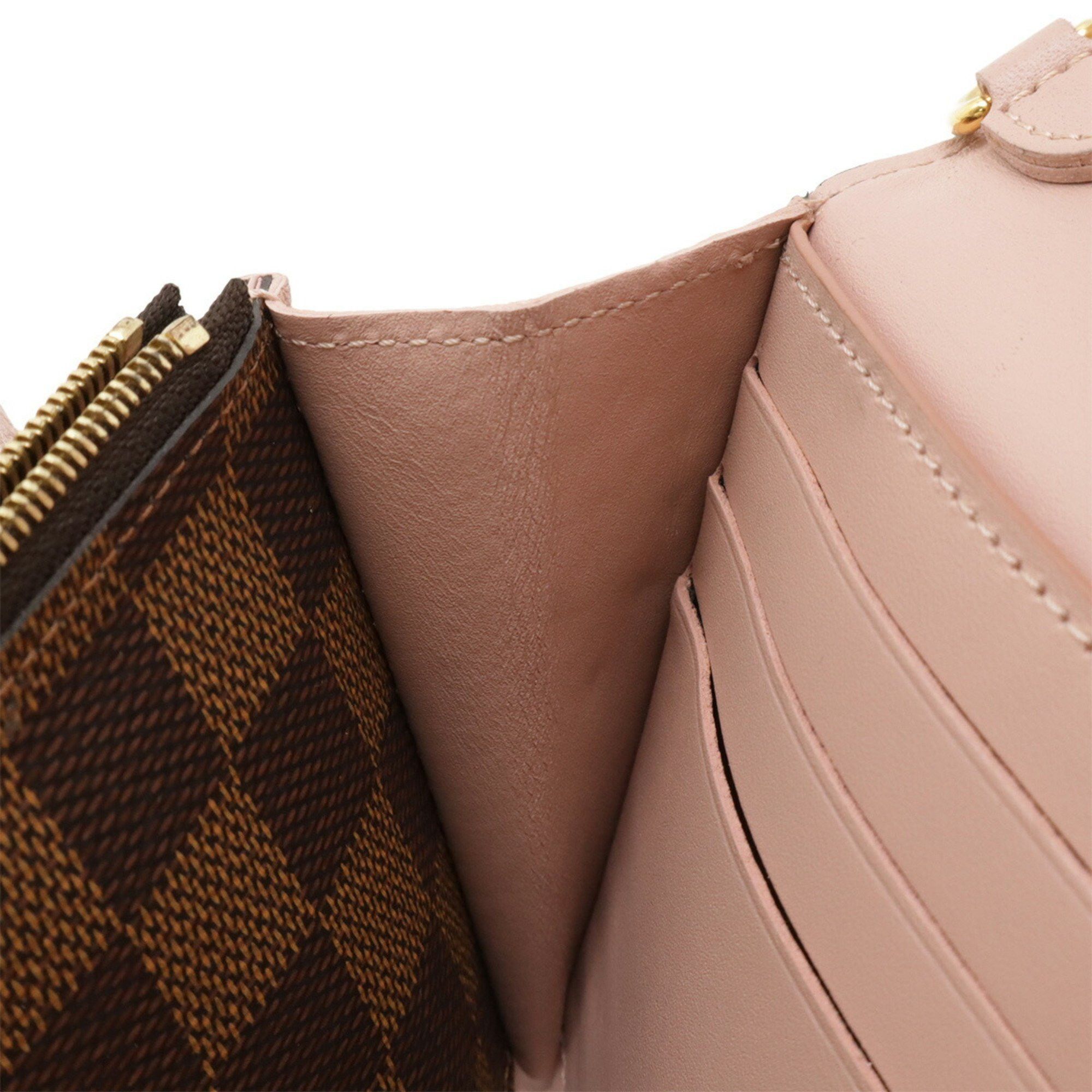 Louis Vuitton LOUIS VUITTON Damier Portefeuille Croisette Chain Wallet Shoulder Bag Clutch Rose Ballerine N61273 Size ONE SIZE - 8 Thumbnail