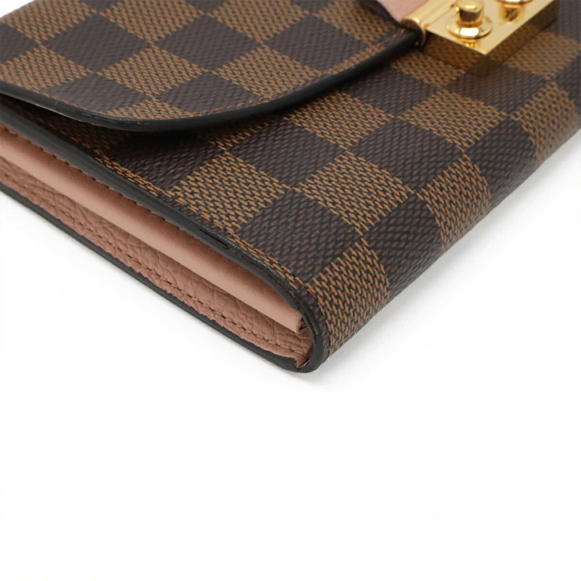 Louis Vuitton LOUIS VUITTON Damier Portefeuille Croisette Chain Wallet Shoulder Bag Clutch Rose Ballerine N61273 Size ONE SIZE - 4 Thumbnail
