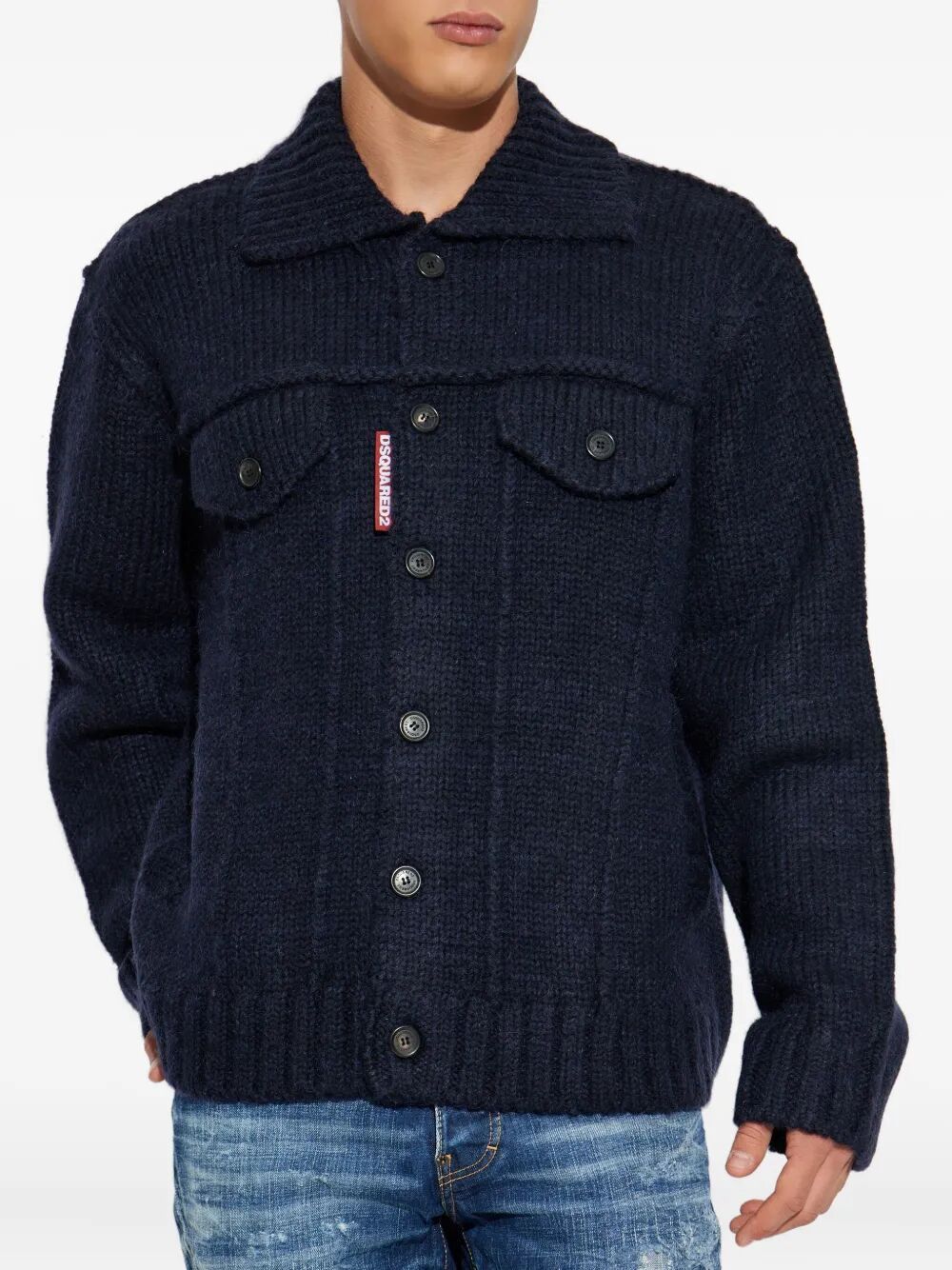 Dsquared2 KNIT JEAN JACKET Size US L / EU 52-54 / 3 - 3 Thumbnail