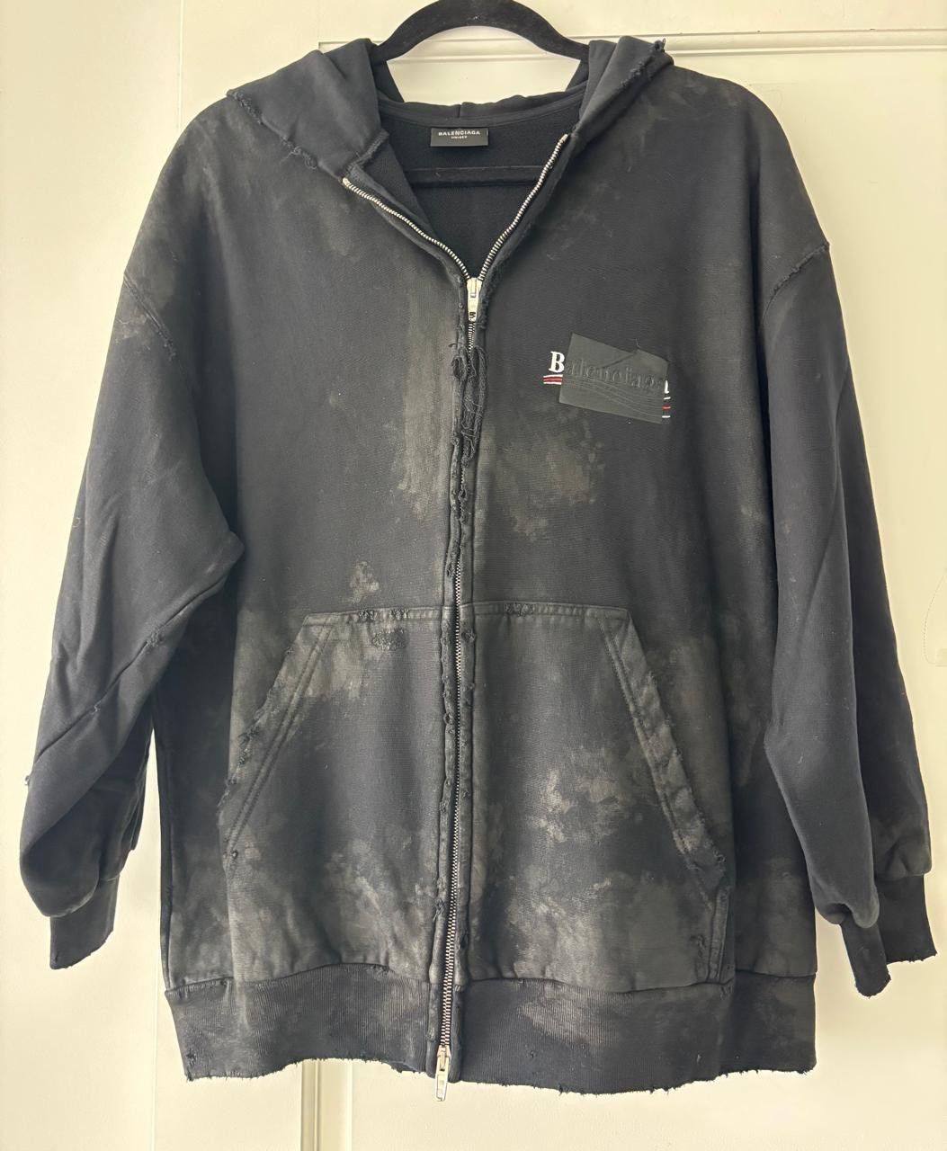 Balenciaga Gaffer Zip-Up Hoodie in Black Unisex Size US M / EU 48-50 / 2 - 2 Thumbnail