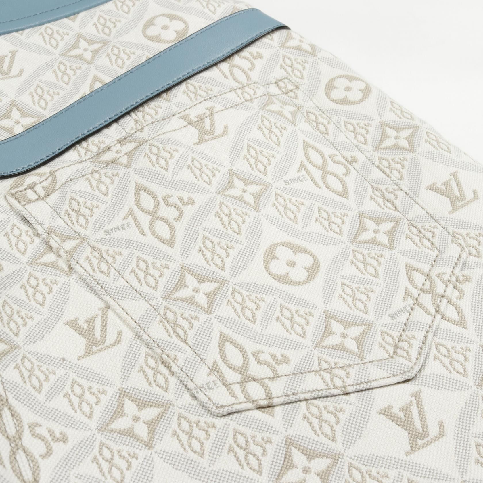 Louis Vuitton Louis Vuitton Louis Vuitton Contrast Trim Monogram Jacquard Cotton Leather Skirt Cotton Skirts FMSK68 Size ONE SIZE - 9 Thumbnail