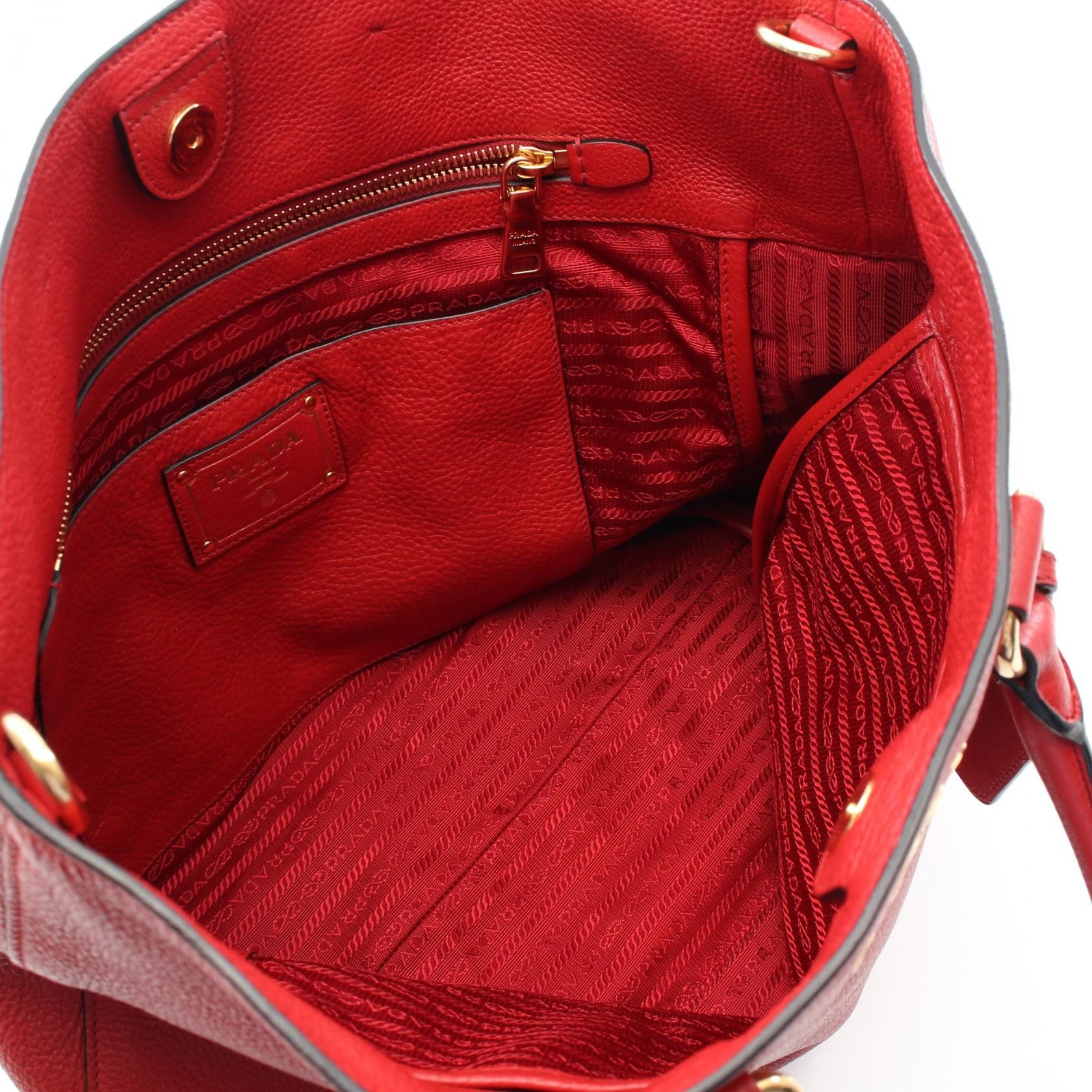 Prada Prada Prada VITELLO PHENIX Vitello Phenix Tote Bag Leather Tote Bag 1BG865 Size ONE SIZE - 3 Thumbnail