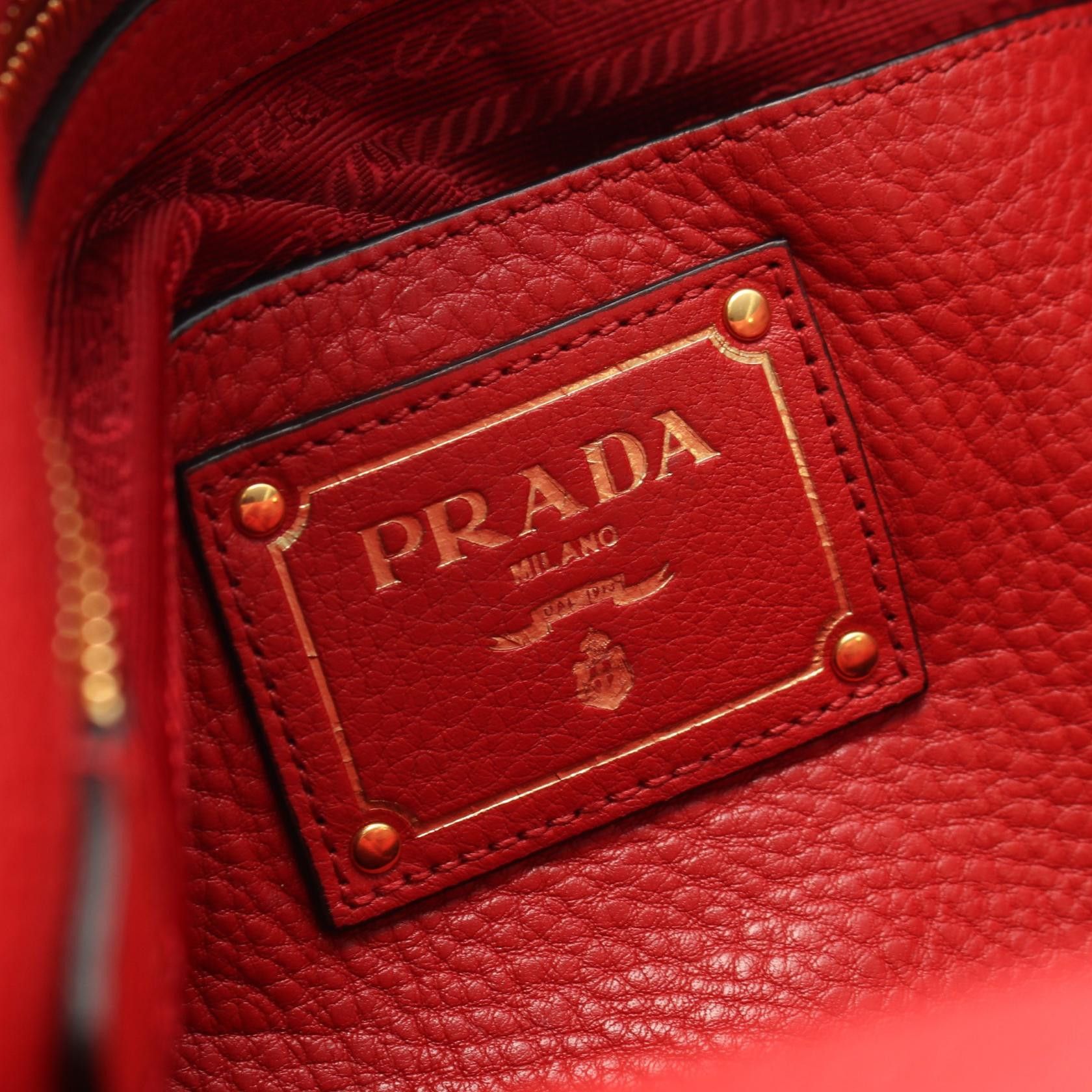 Prada Prada Prada VITELLO PHENIX Vitello Phenix Tote Bag Leather Tote Bag 1BG865 Size ONE SIZE - 4 Thumbnail
