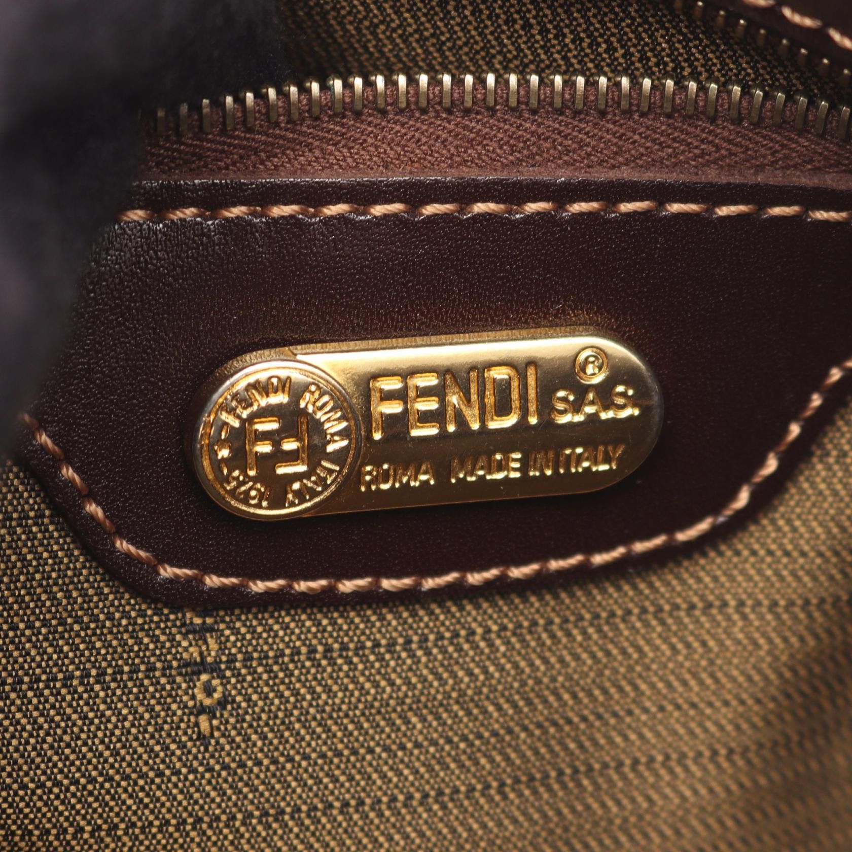 Fendi Fendi Fendi Zucca Canvas Leather Shoulder Bag Canvas Shoulder Bag Size ONE SIZE - 4 Thumbnail