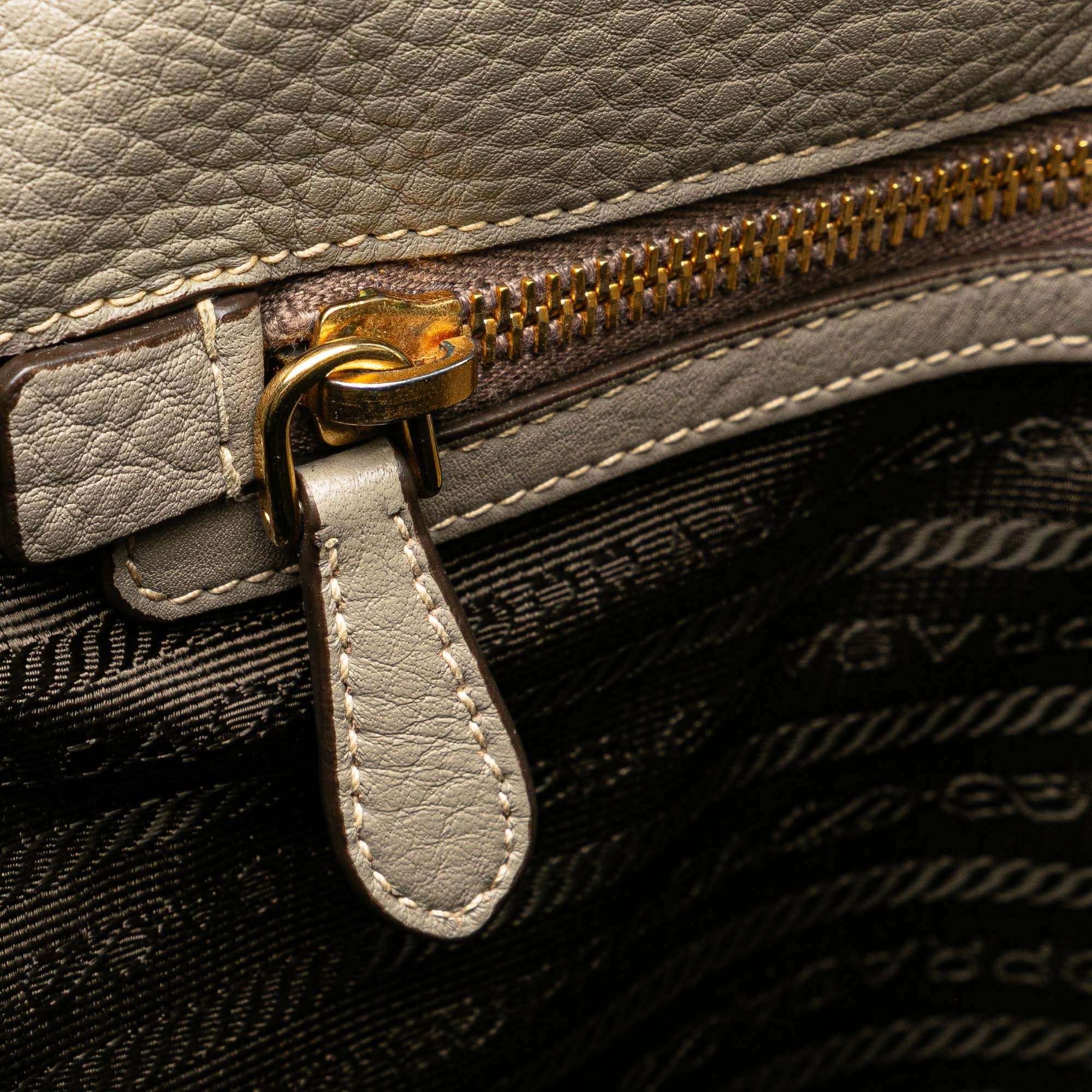 Prada Prada Vitello Daino Side Zip Shopper Tote Size ONE SIZE - 6 Thumbnail