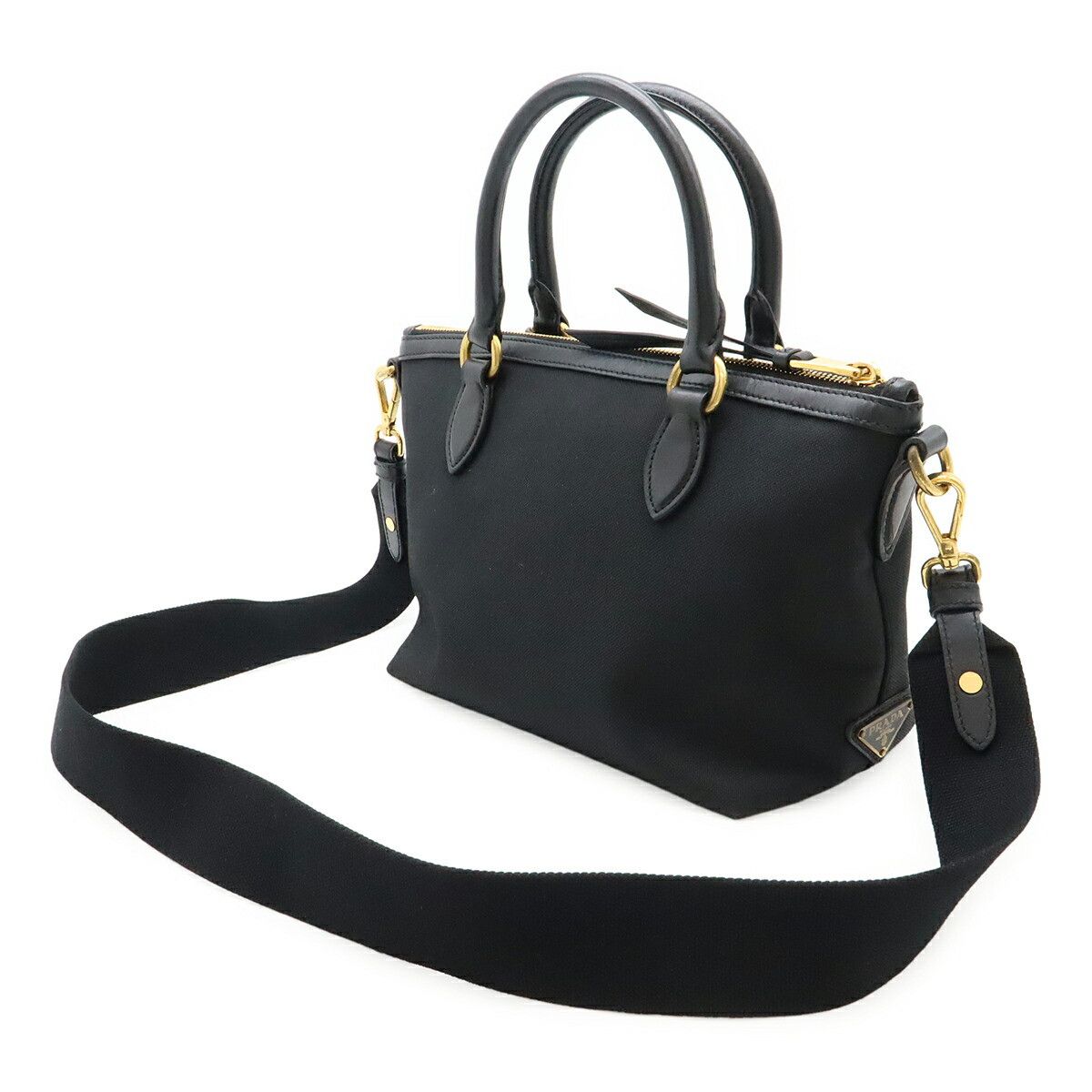 Prada Prada Prada 1BA111 Canvas Leather 2way Handbag Canvas Shoulder Bag 1BA111 Size ONE SIZE - 2 Thumbnail