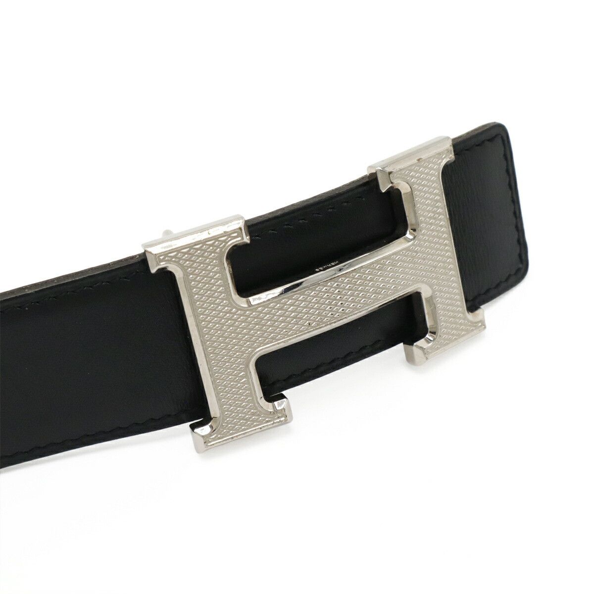 Hermes Hermes Hermes H Guilloche Leather Belt Leather Other Stamp K (2007) Size ONE SIZE - 3 Thumbnail