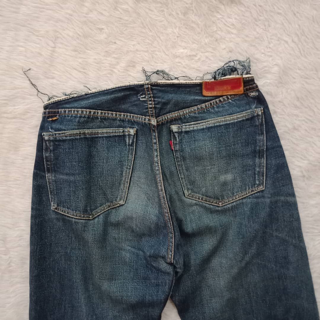 PHERROW'S WAIST CROPPED SELVEDGE DENIM LOT 452PZ W33 L38 TALON 42 ZIPPER Denim