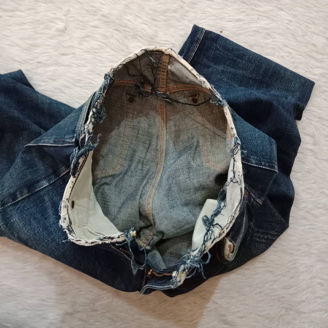 PHERROW'S WAIST CROPPED SELVEDGE DENIM LOT 452PZ W33 L38 TALON 42 ZIPPER Denim