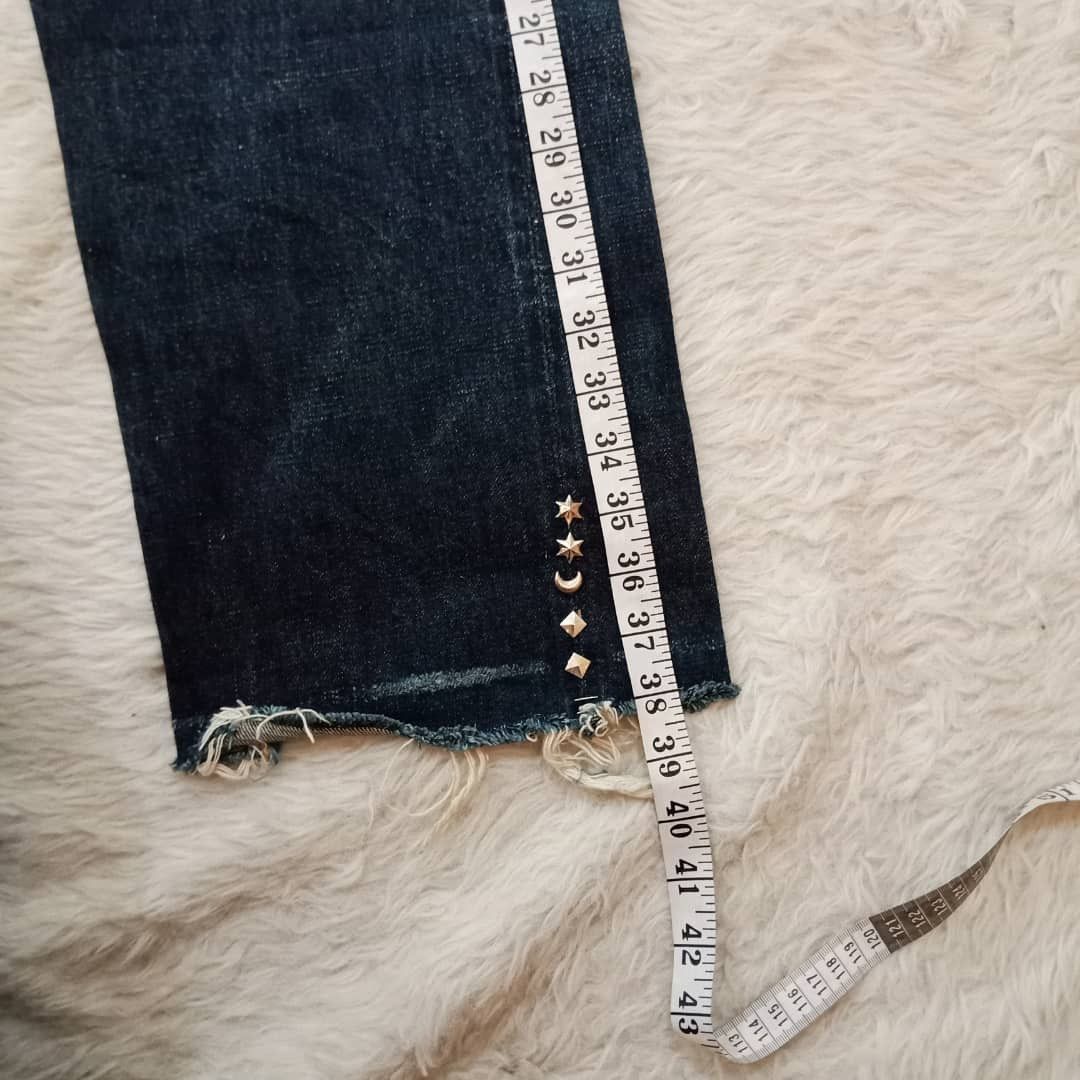 PHERROW'S WAIST CROPPED SELVEDGE DENIM LOT 452PZ W33 L38 TALON 42 ZIPPER Denim