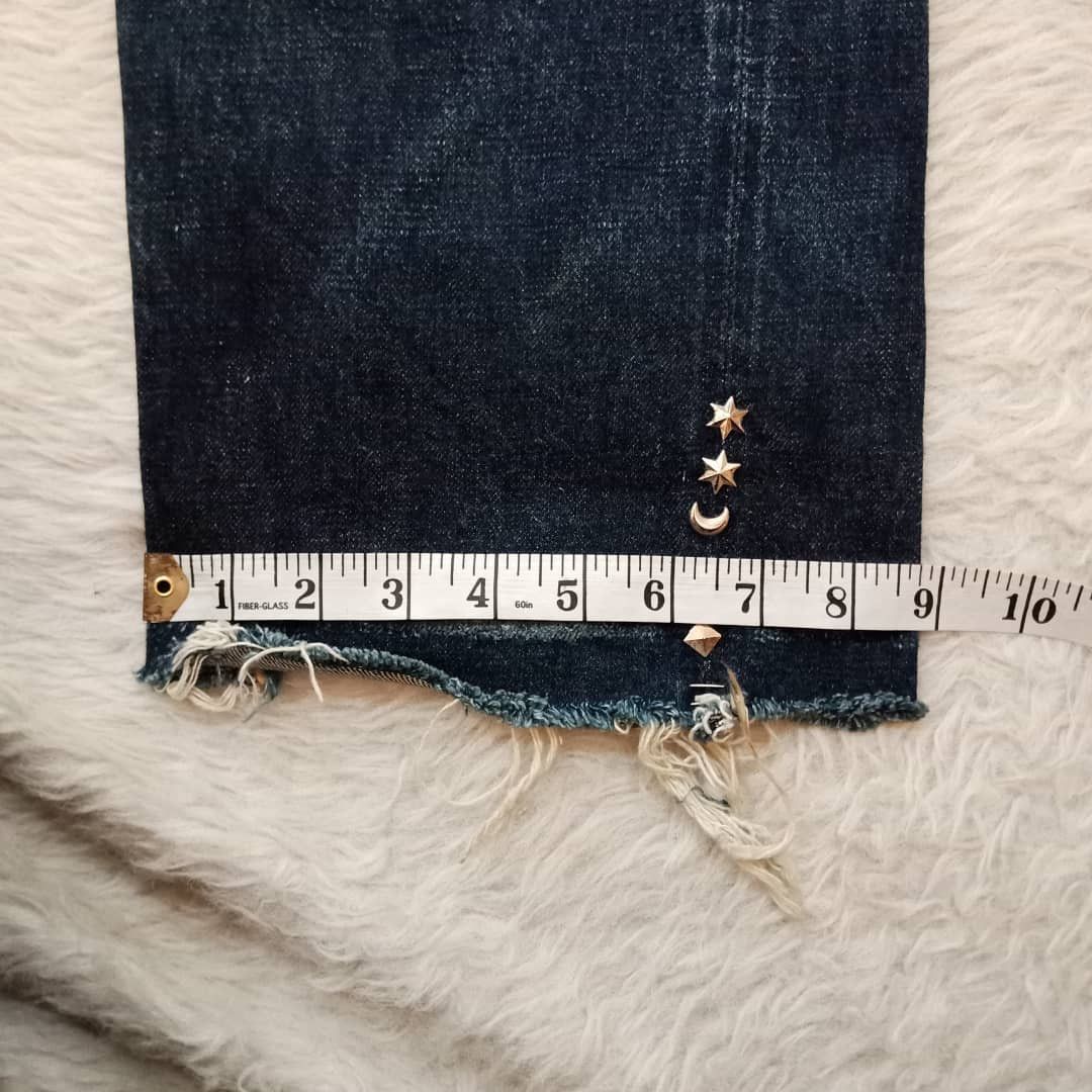 PHERROW'S WAIST CROPPED SELVEDGE DENIM LOT 452PZ W33 L38 TALON 42 ZIPPER Denim