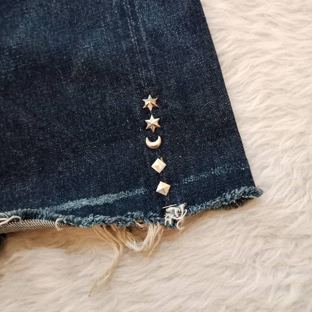 PHERROW'S WAIST CROPPED SELVEDGE DENIM LOT 452PZ W33 L38 TALON 42 ZIPPER Denim