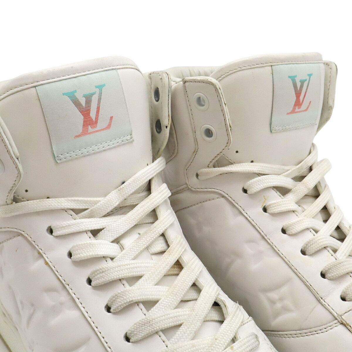 Louis Vuitton Louis Vuitton Louis Vuitton Rivoli Line Monogram High Cut Sneakers Leather Shoes DUTY FREE for USA Size ONE SIZE - 6 Thumbnail