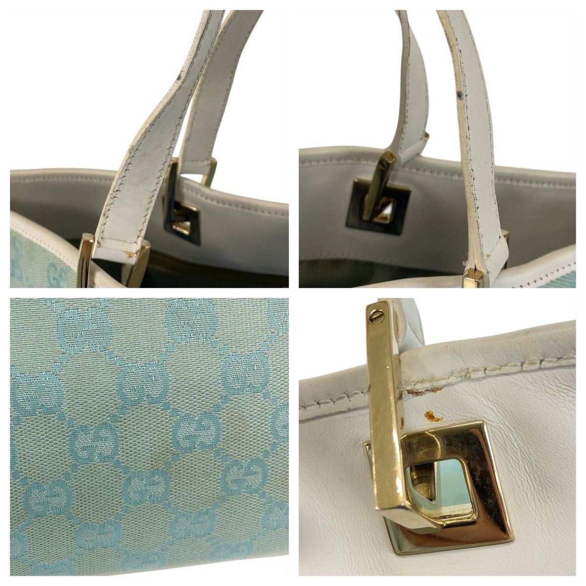 Gucci Gucci Gucci GG Canvas Leather 2way Tote Bag Canvas Shoulder Bag 002 1098 DUTY FREE for USA Size ONE SIZE - 7 Thumbnail