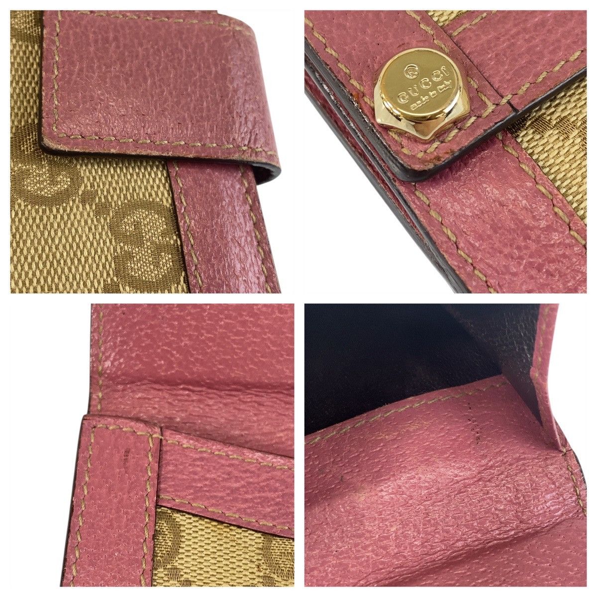 Gucci Gucci Gucci GG Canvas Leather Wallet Canvas Short Wallet 154117 DUTY FREE for USA Size ONE SIZE - 6 Thumbnail