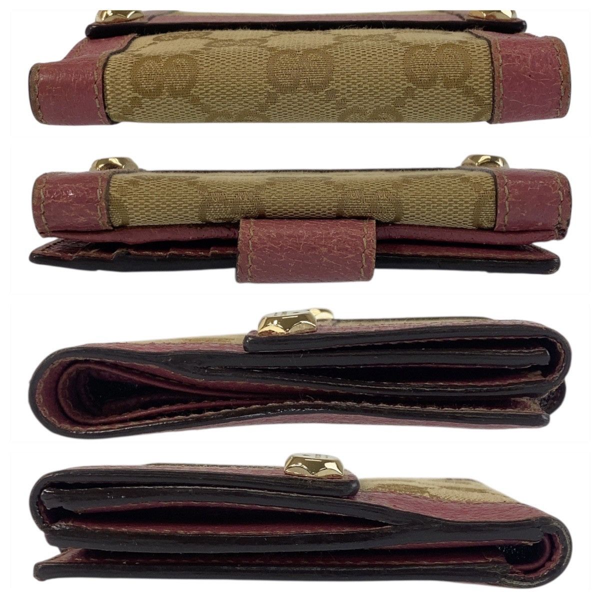 Gucci Gucci Gucci GG Canvas Leather Wallet Canvas Short Wallet 154117 DUTY FREE for USA Size ONE SIZE - 10 Thumbnail