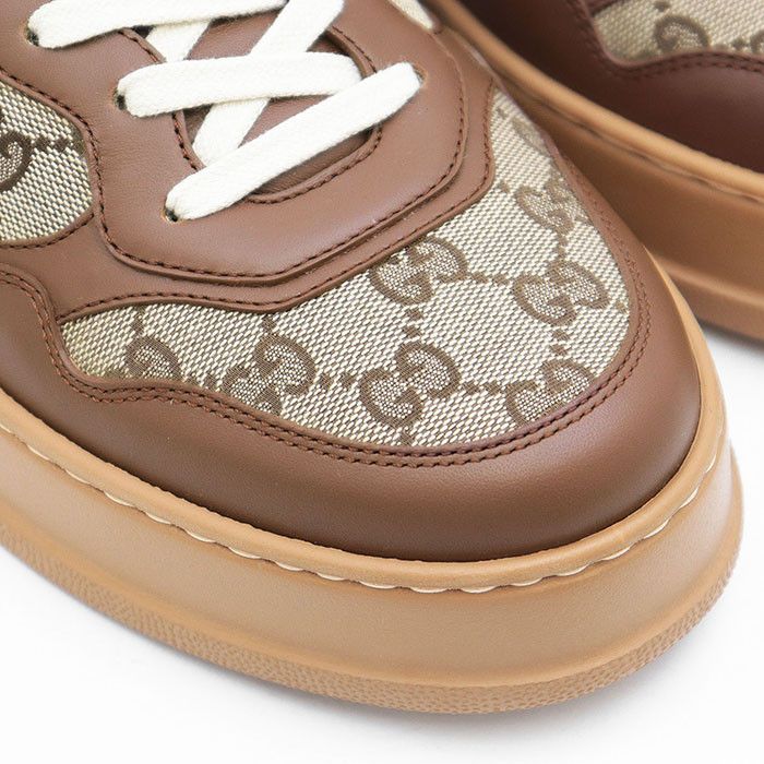 Gucci Gucci Gucci GG Canvas Leather Sneakers Leather Shoes 675840 Size ONE SIZE - 3 Thumbnail