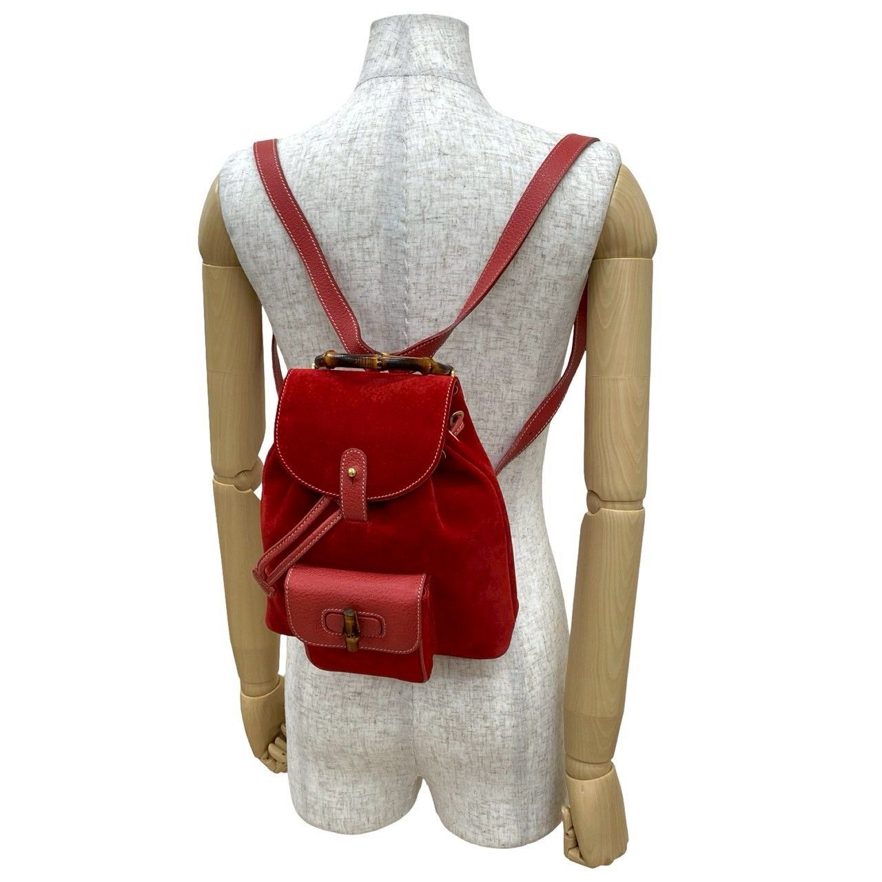 Gucci Gucci Gucci Bamboo Suede Leather Backpack Suede Backpack Size ONE SIZE - 3 Thumbnail