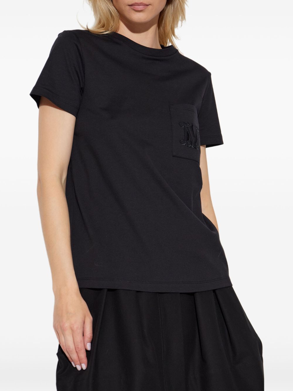 Max Mara COTTON T-SHIRT WITH LOGO Size XS / US 0-2 / IT 36-38 - 2 Thumbnail