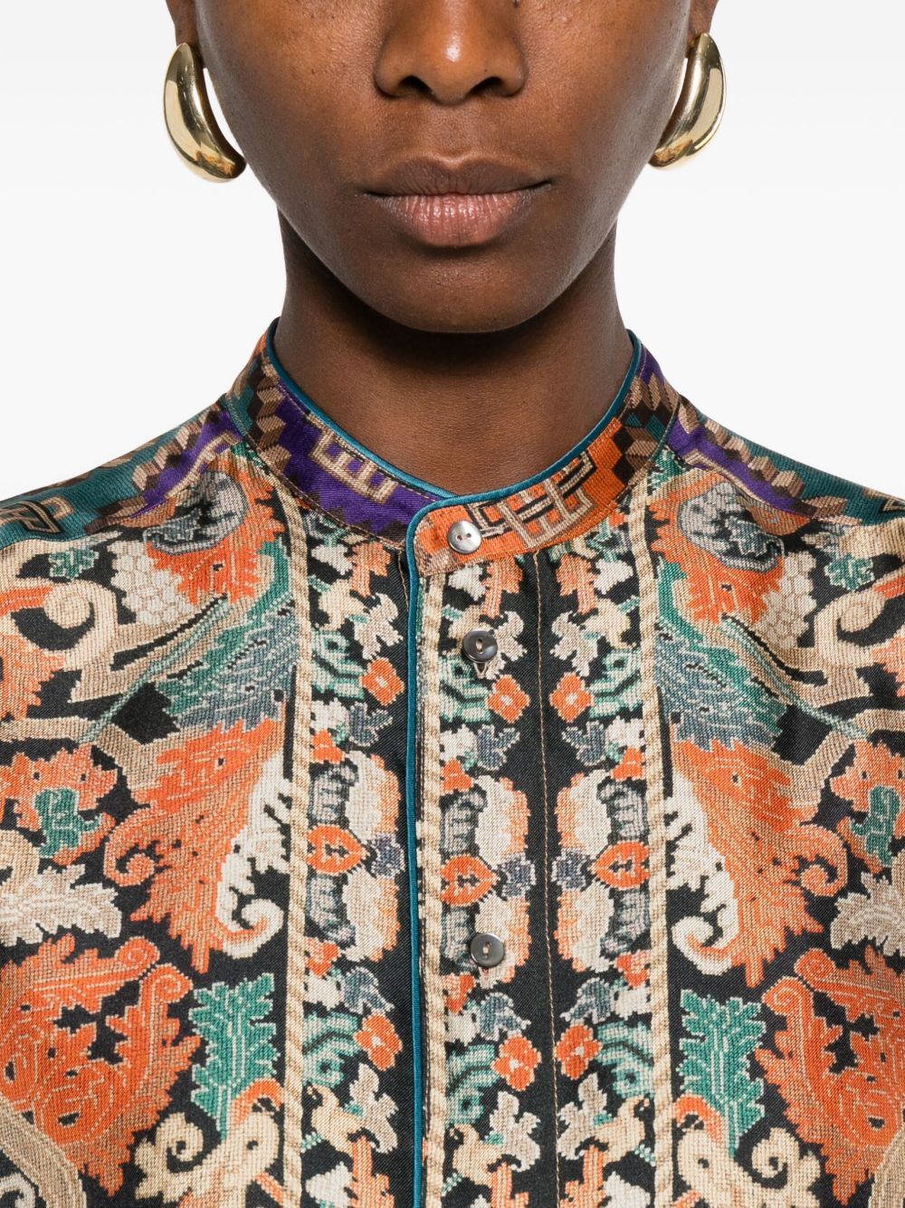 Pierre-Louis Mascia PRINTED SILK SHIRT Size S / US 4 / IT 40 - 2 Thumbnail