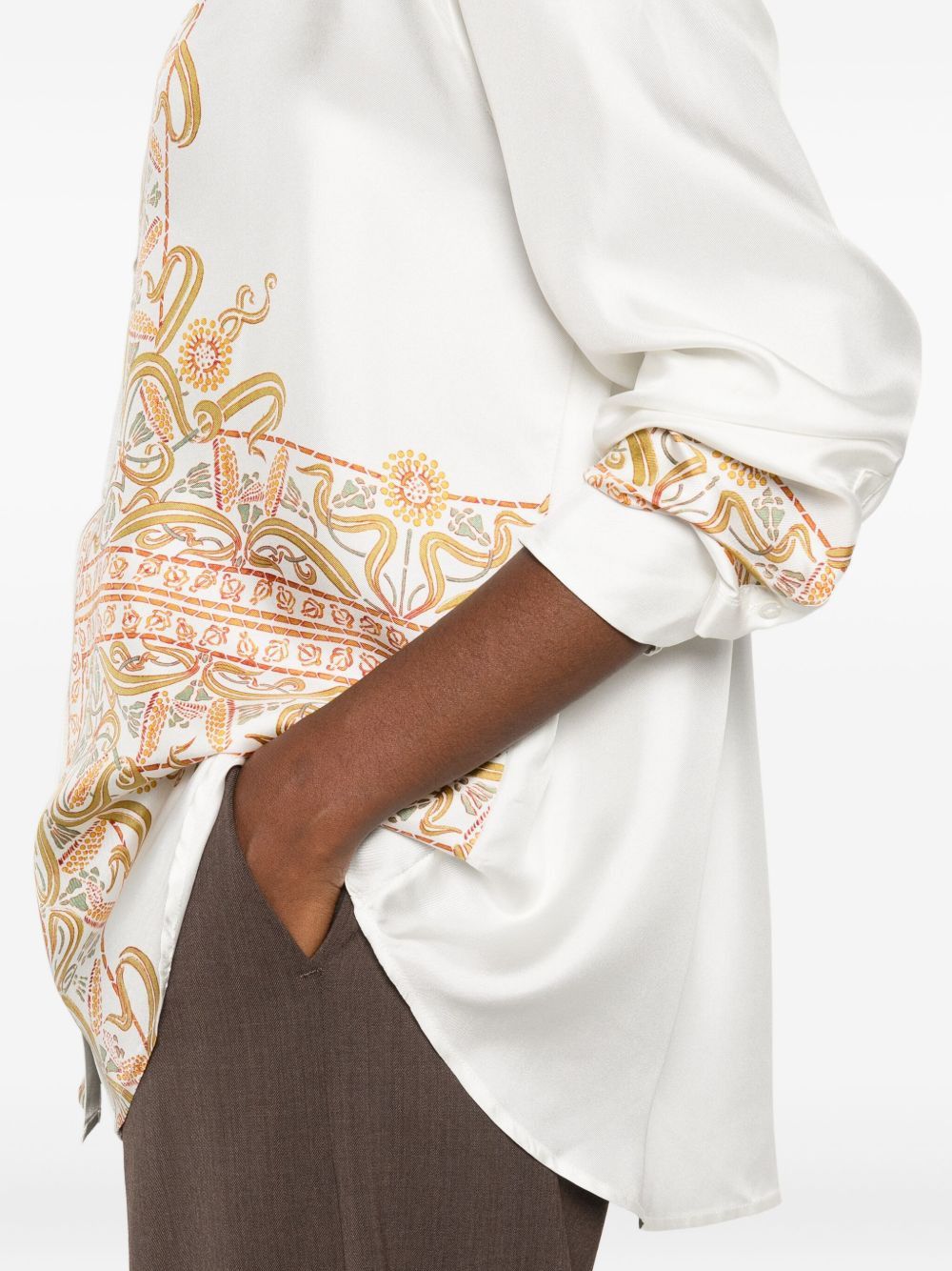 Pierre-Louis Mascia EMBROIDERED SILK SHIRT Size S / US 4 / IT 40 - 3 Thumbnail