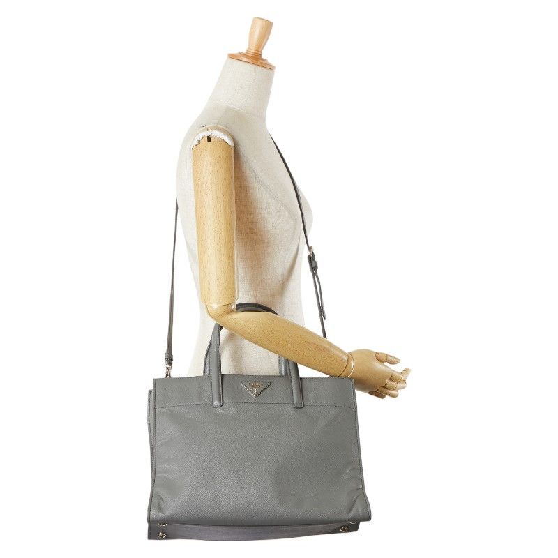 Prada Prada Prada Triangle Logo Plate Saffiano 2way Bag Leather Shoulder Bag Size ONE SIZE - 12 Thumbnail