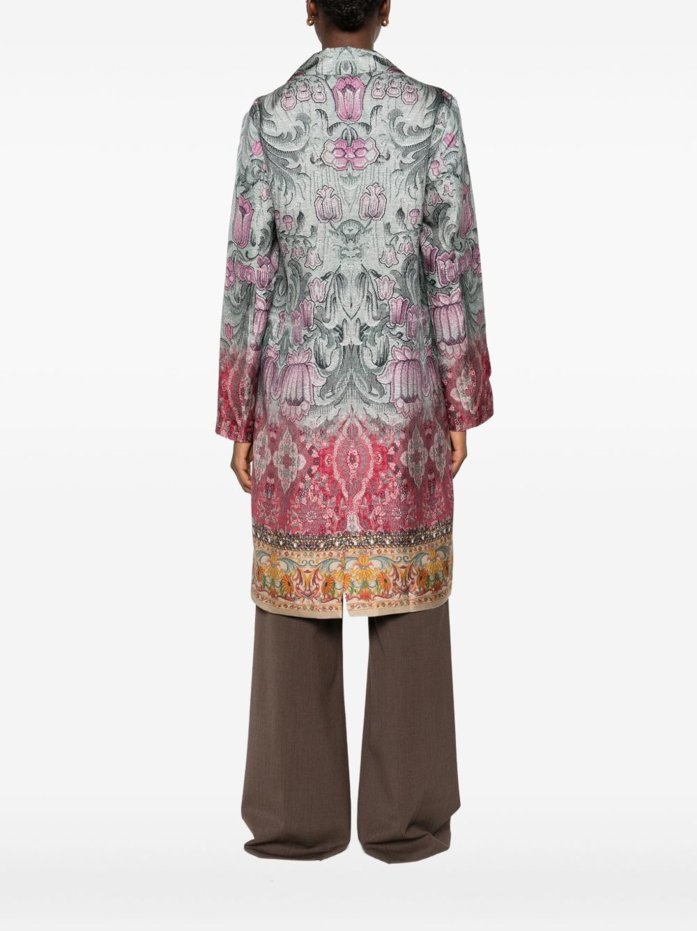 Pierre-Louis Mascia SILK PRINTED SINGLE-BREASTED COAT Size XS / US 0-2 / IT 36-38 - 2 Thumbnail