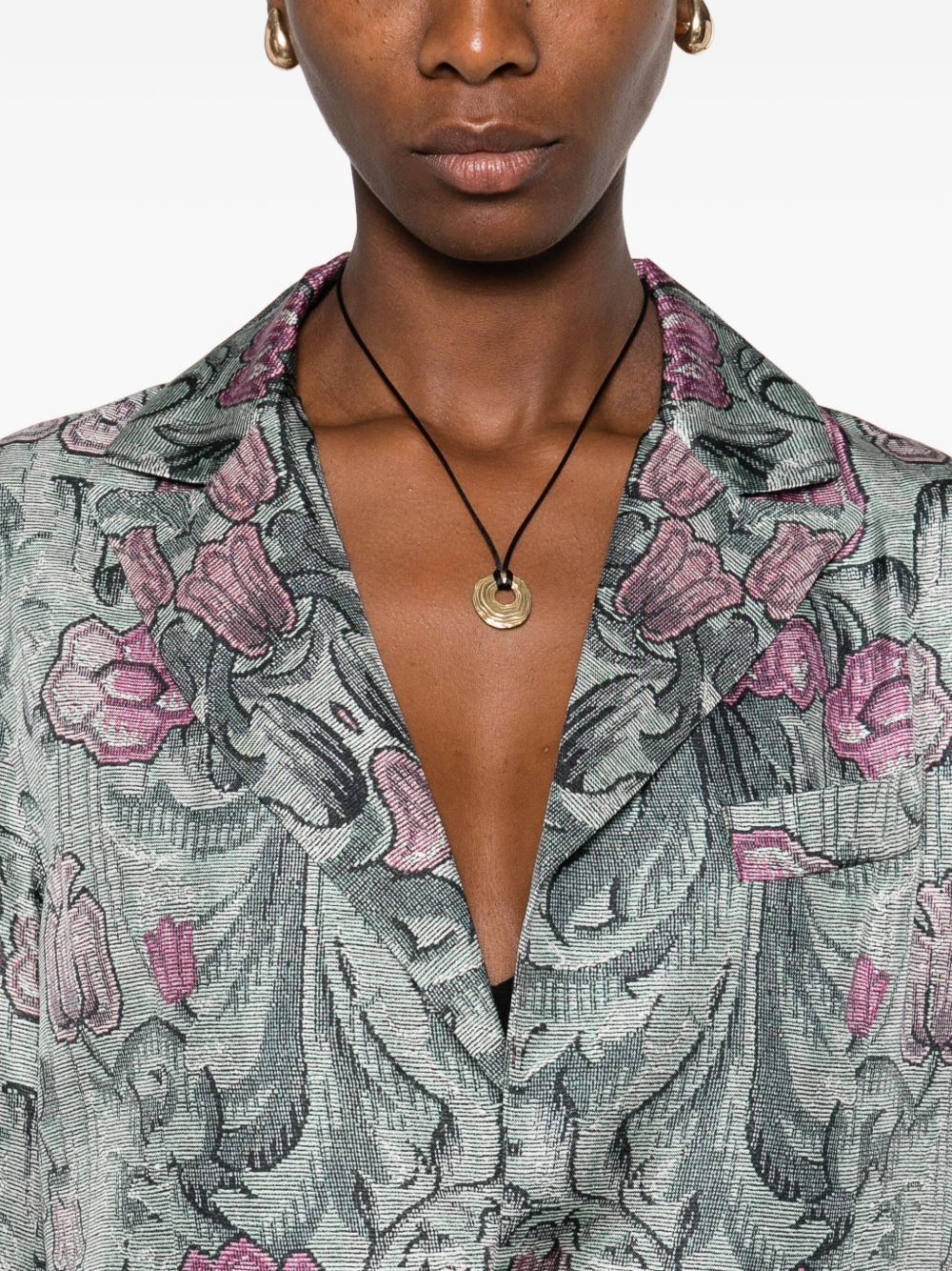 Pierre-Louis Mascia SILK PRINTED SINGLE-BREASTED COAT Size XS / US 0-2 / IT 36-38 - 5 Thumbnail