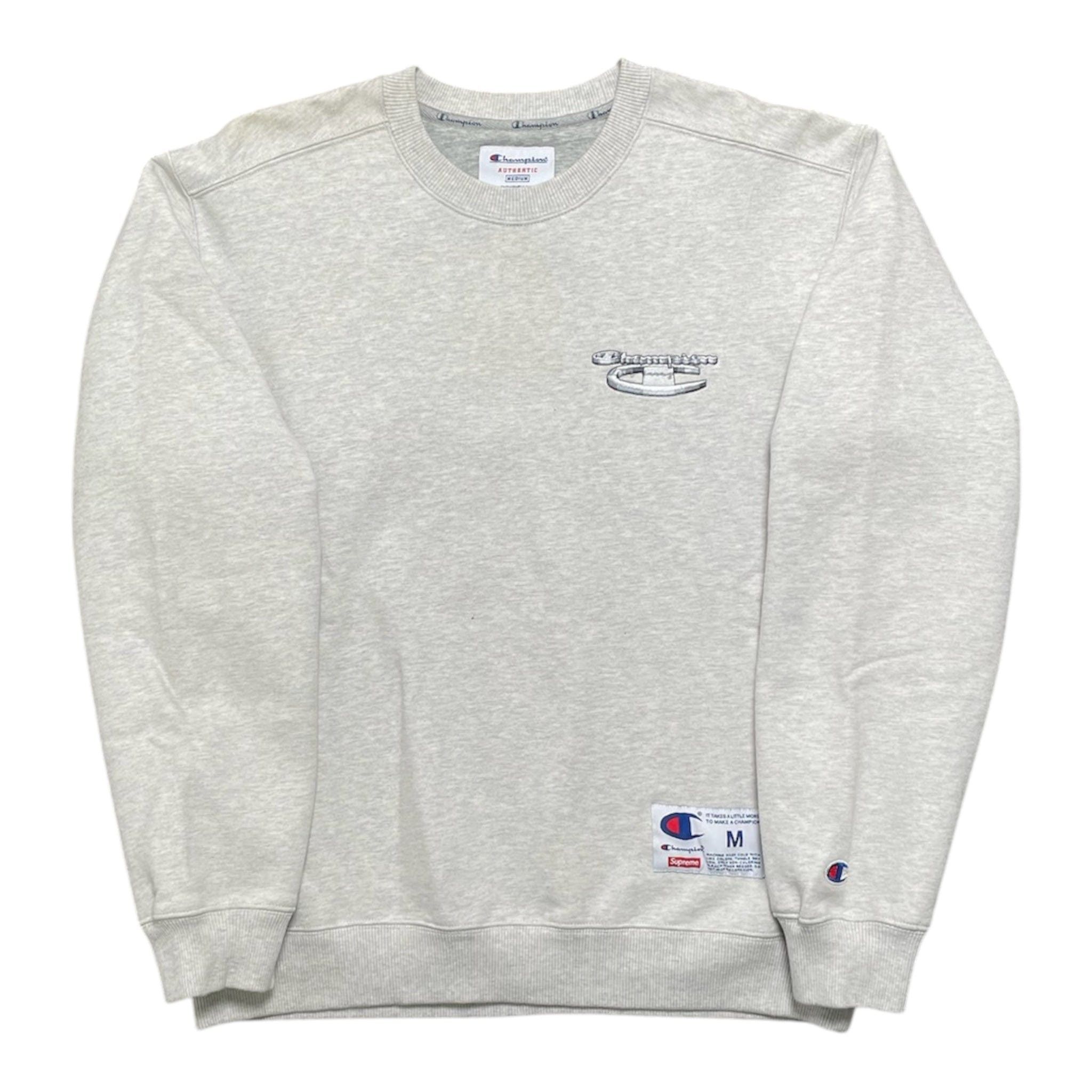 Supreme Champion 3D Metallic Crewneck Sweatshirt Ash Grey | Grailed