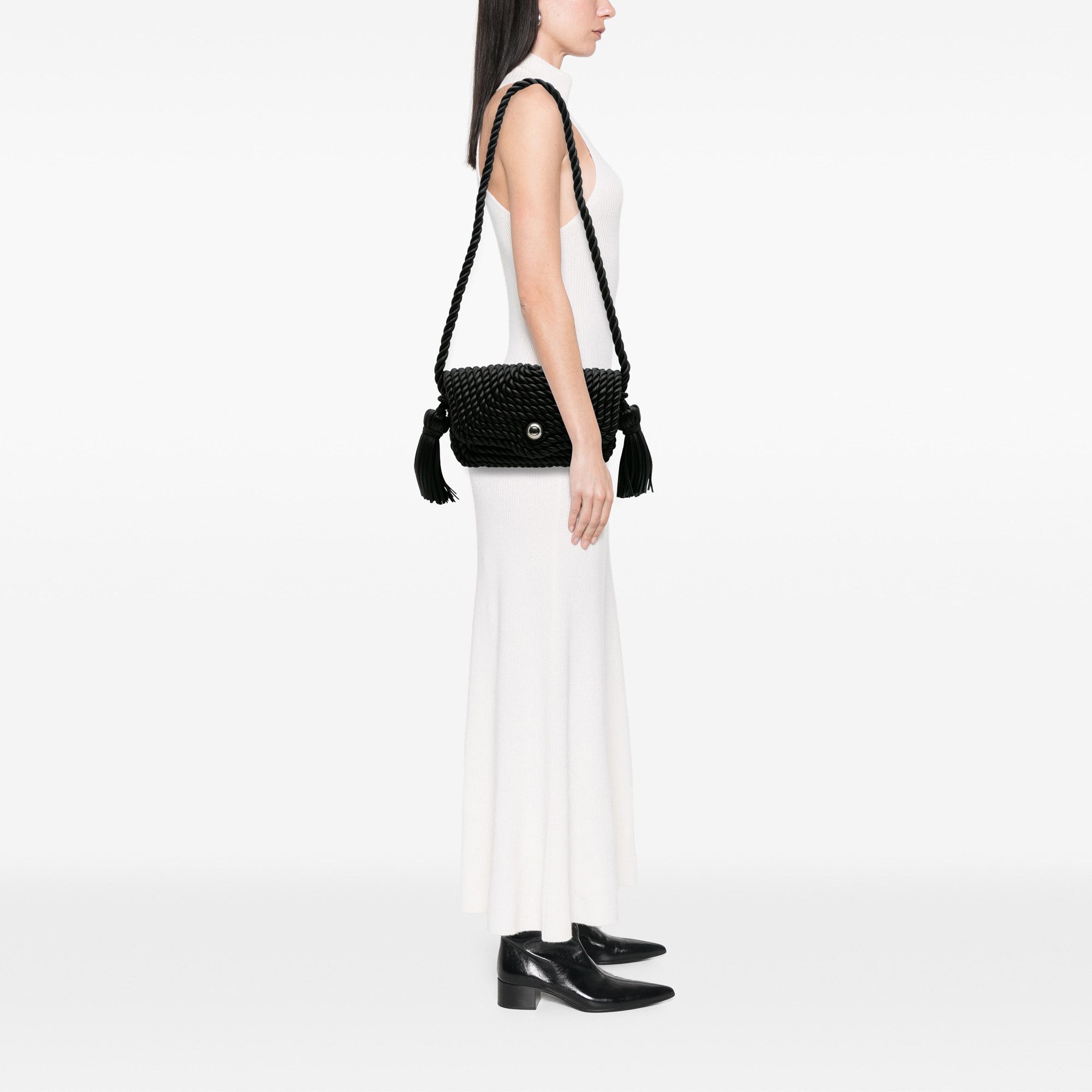 Bottega Veneta Bottega Veneta Lambskin Torchon Classic Tasseled Twisted Crossbody Size ONE SIZE - 9 Thumbnail