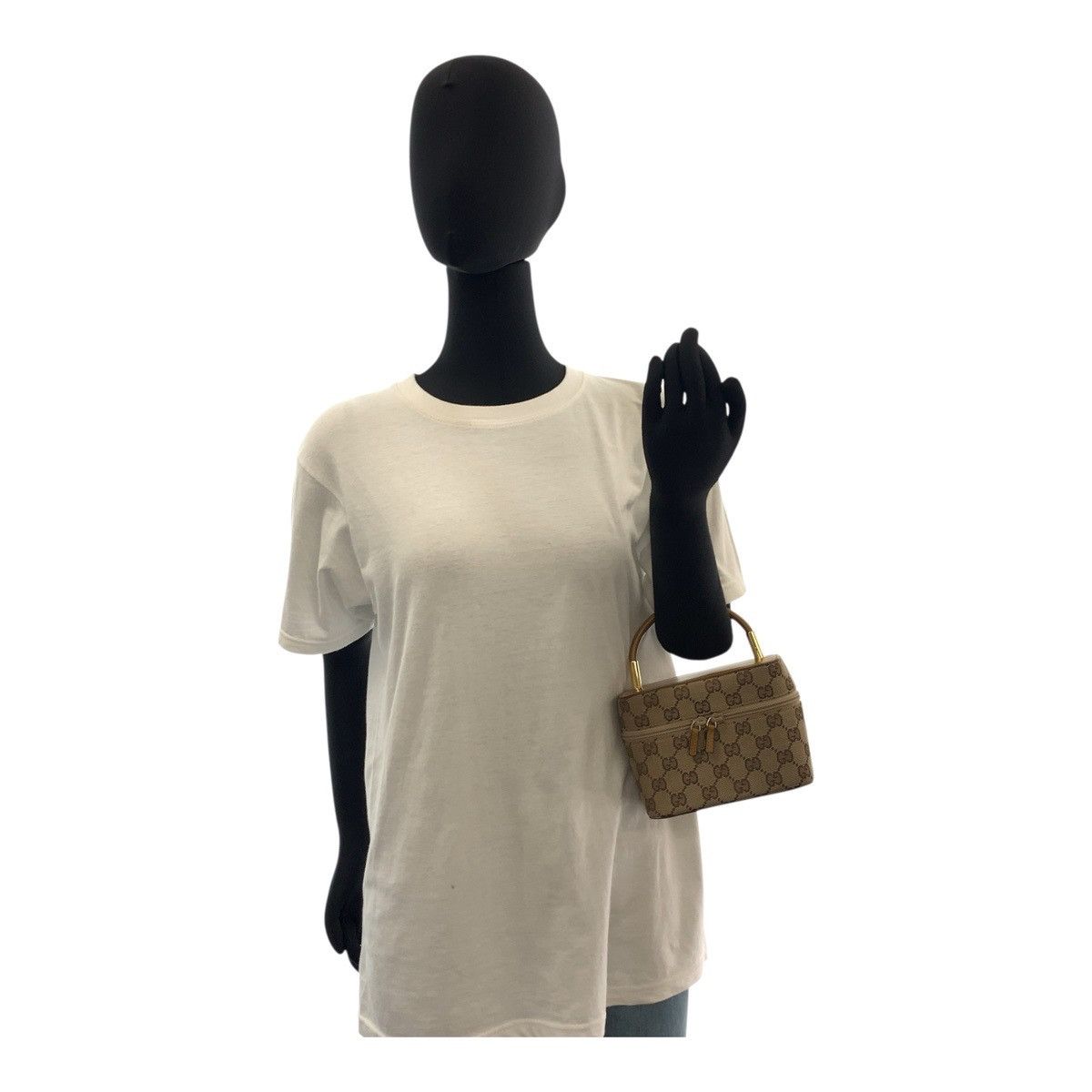Gucci Gucci Gucci GG Canvas Leather Handbag Canvas Vanity Bag 039 1051 Size ONE SIZE - 6 Thumbnail
