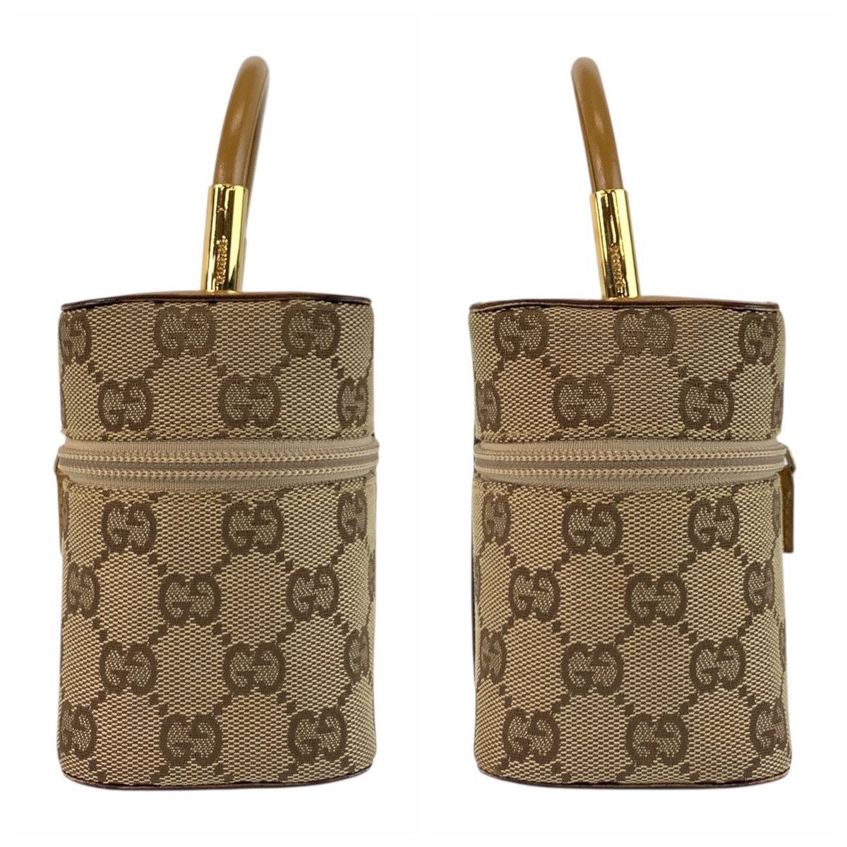 Gucci Gucci Gucci GG Canvas Leather Handbag Canvas Vanity Bag 039 1051 Size ONE SIZE - 7 Thumbnail