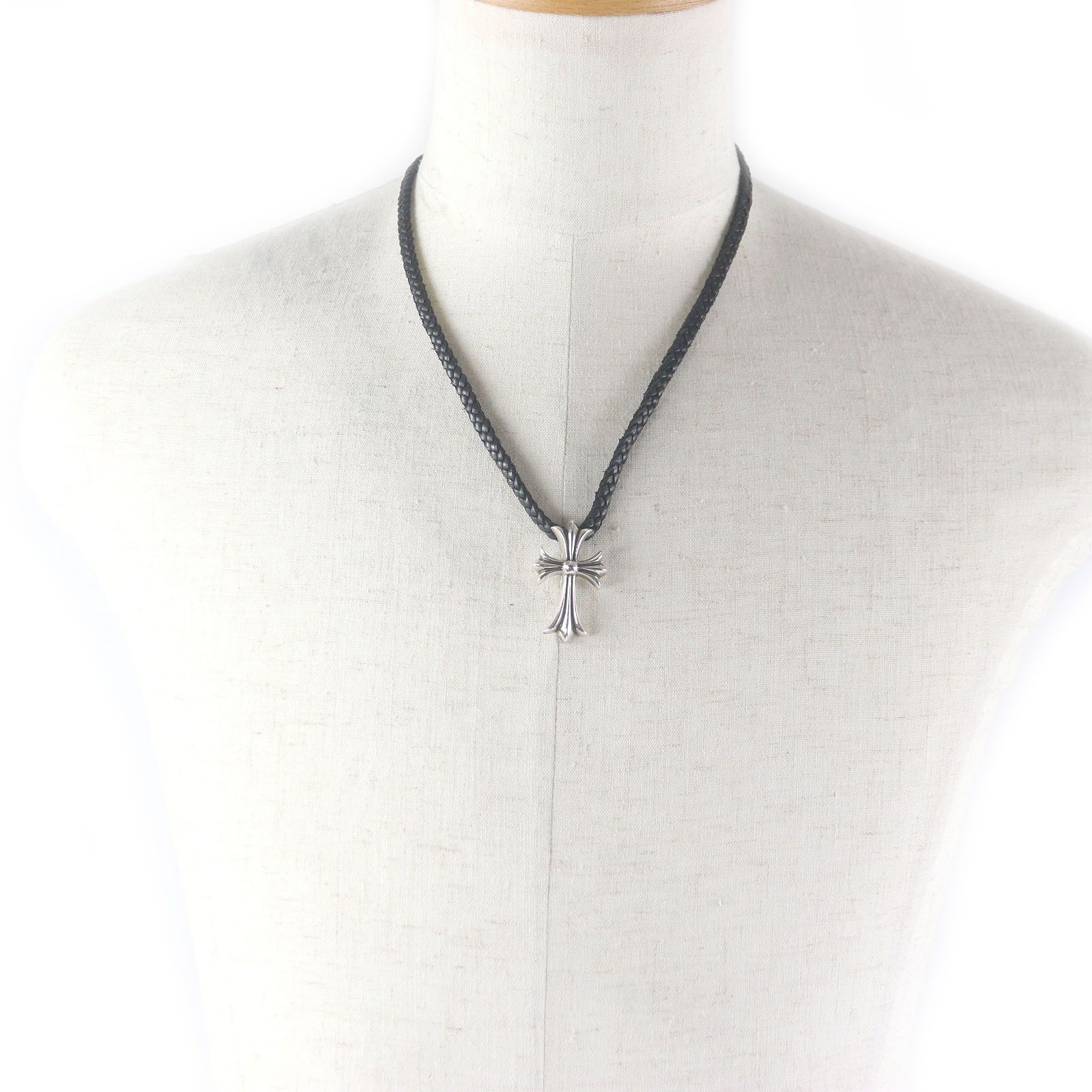 Chrome Hearts Other Chrome Hearts Borochip CH Cross Leather Braid Silver Necklace Metal Necklace Size ONE SIZE - 3 Thumbnail